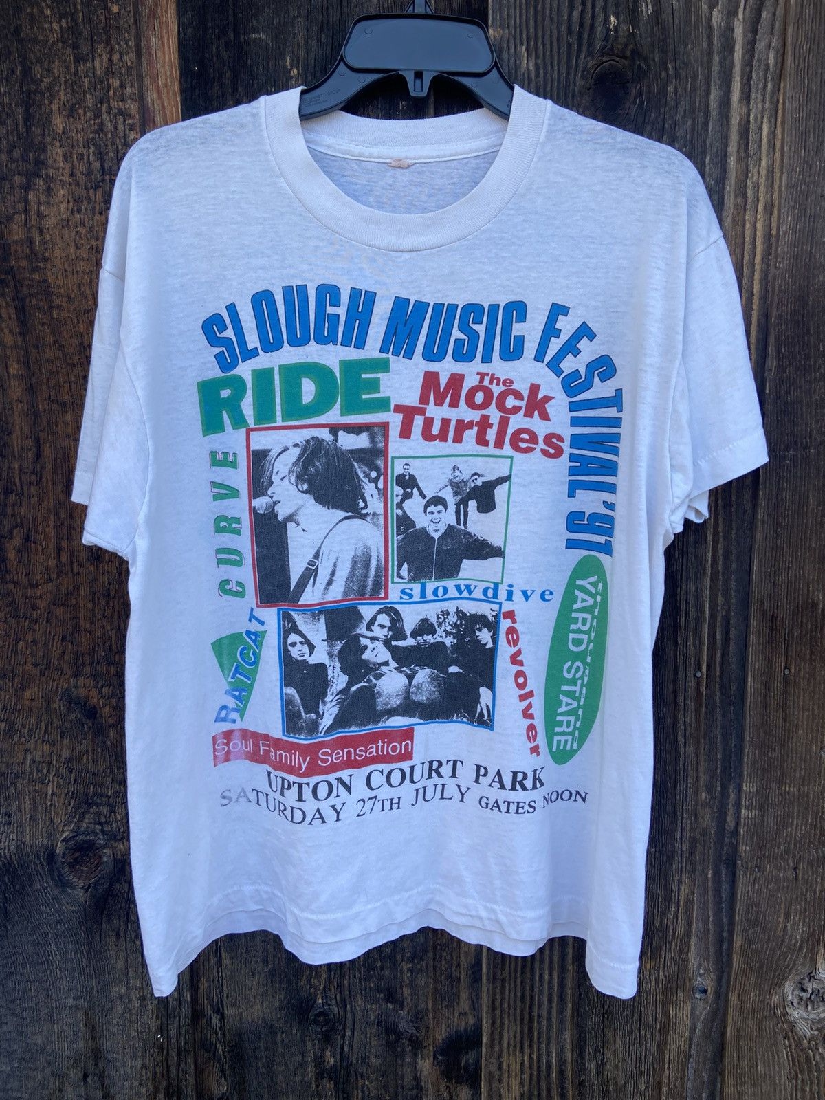 Band Tees × Vintage Vintage 1991 Ride & Slowdive Slough Festival Tour Tshirt Size US M / EU 48-50 / 2 - 1 Thumbnail