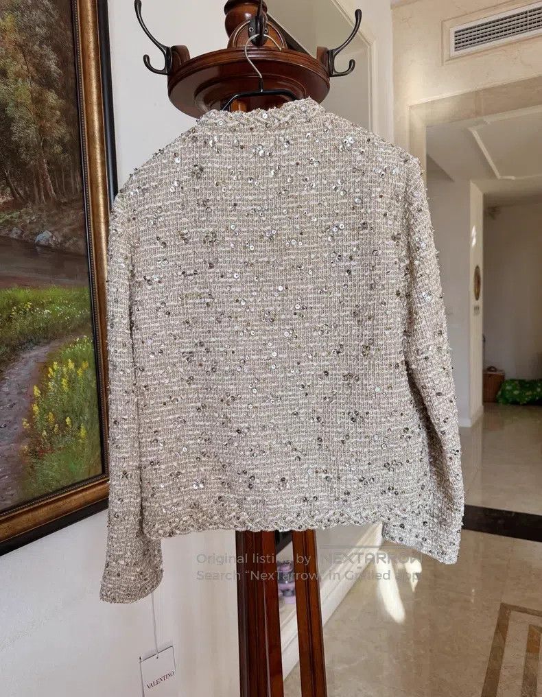 Valentino Valentino Gold sequin tweed coat Size M / US 6-8 / IT 42-44 - 9 Thumbnail