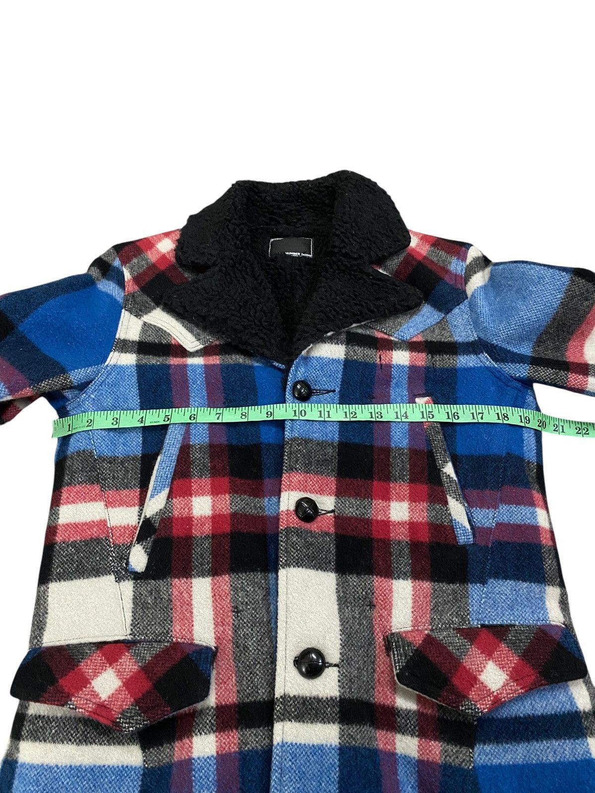 Number (N)ine Vintage Number Nine Check Pattern Wool Sherpa Jacket Size 2 Size US M / EU 48-50 / 2 - 15 Thumbnail