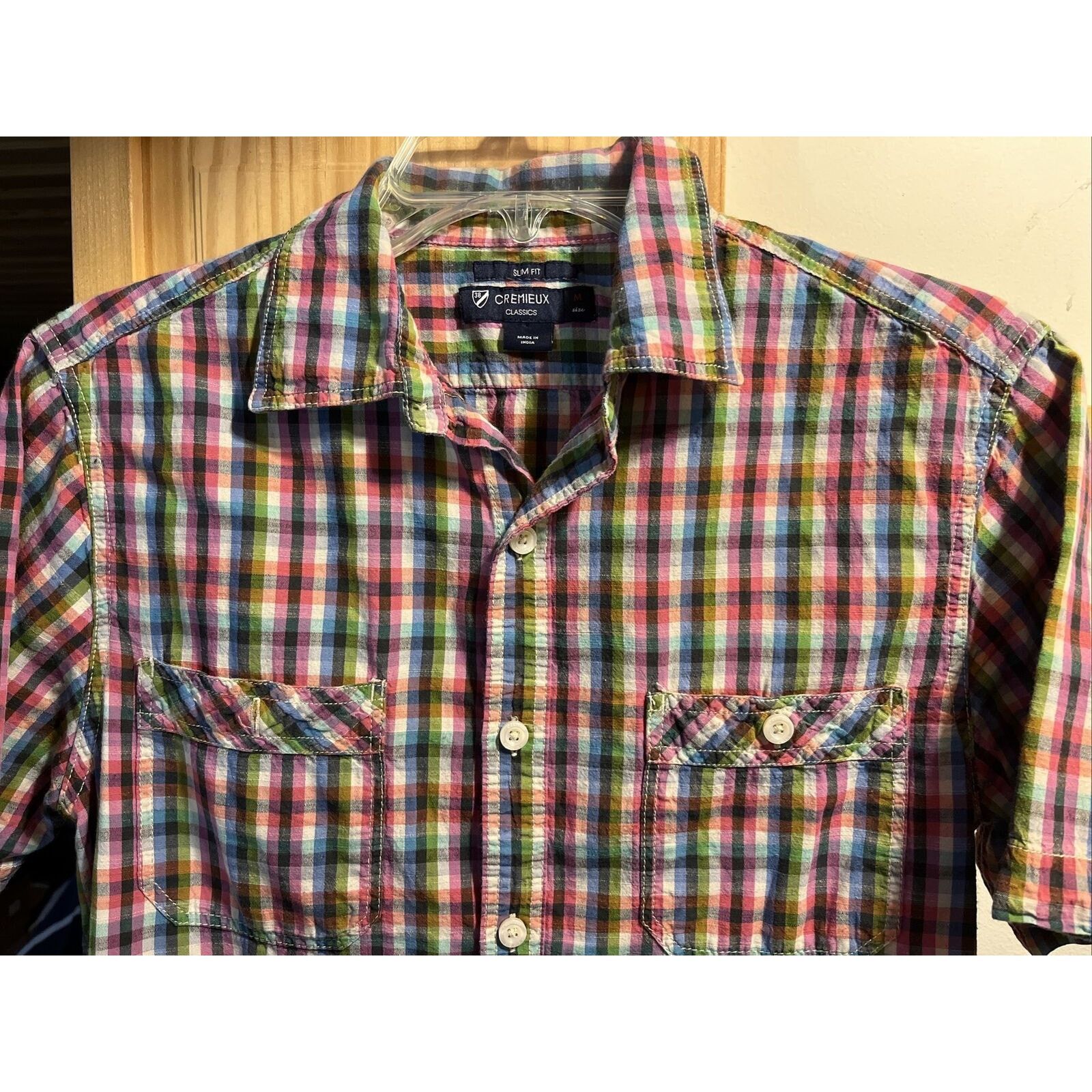 Cremieux Cremieux Men’s M Colored Check Button Cotton Slim Fit Shirt Size US M / EU 48-50 / 2 - 4 Thumbnail