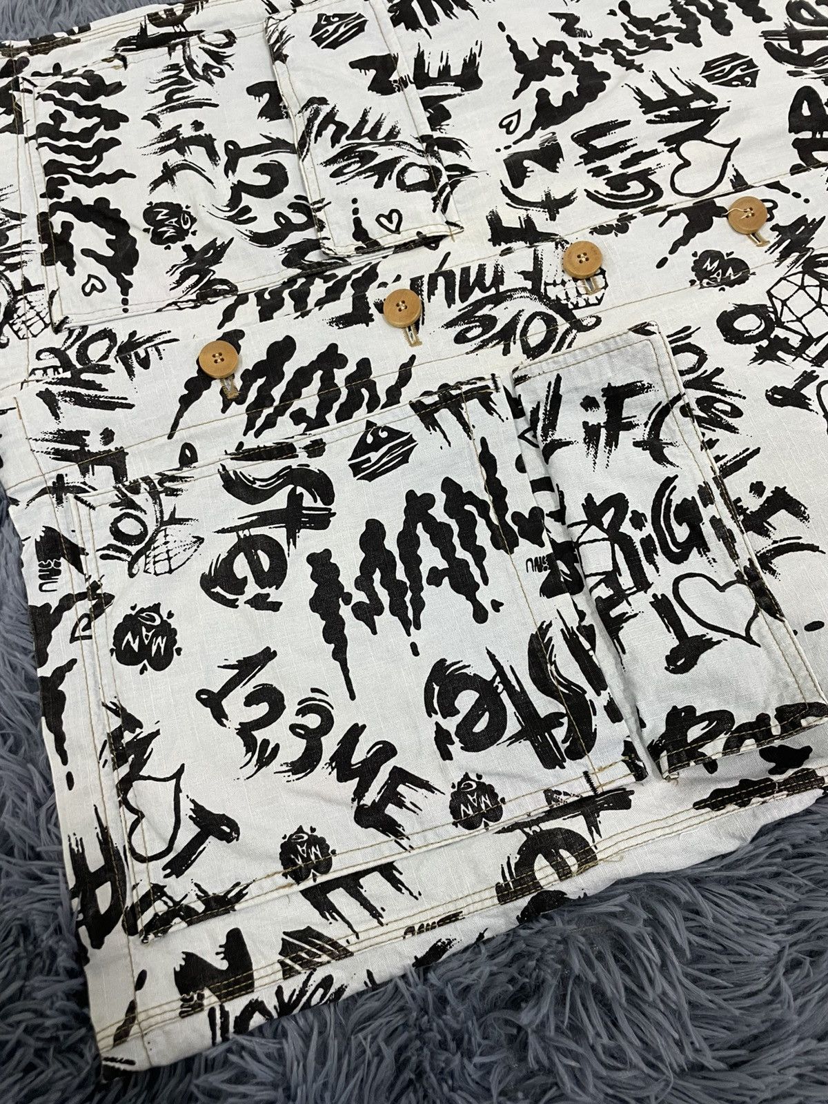 Designer × Japanese Brand Graphiste Man.G Full Print Oversized Shirt Size US L / EU 52-54 / 3 - 4 Thumbnail