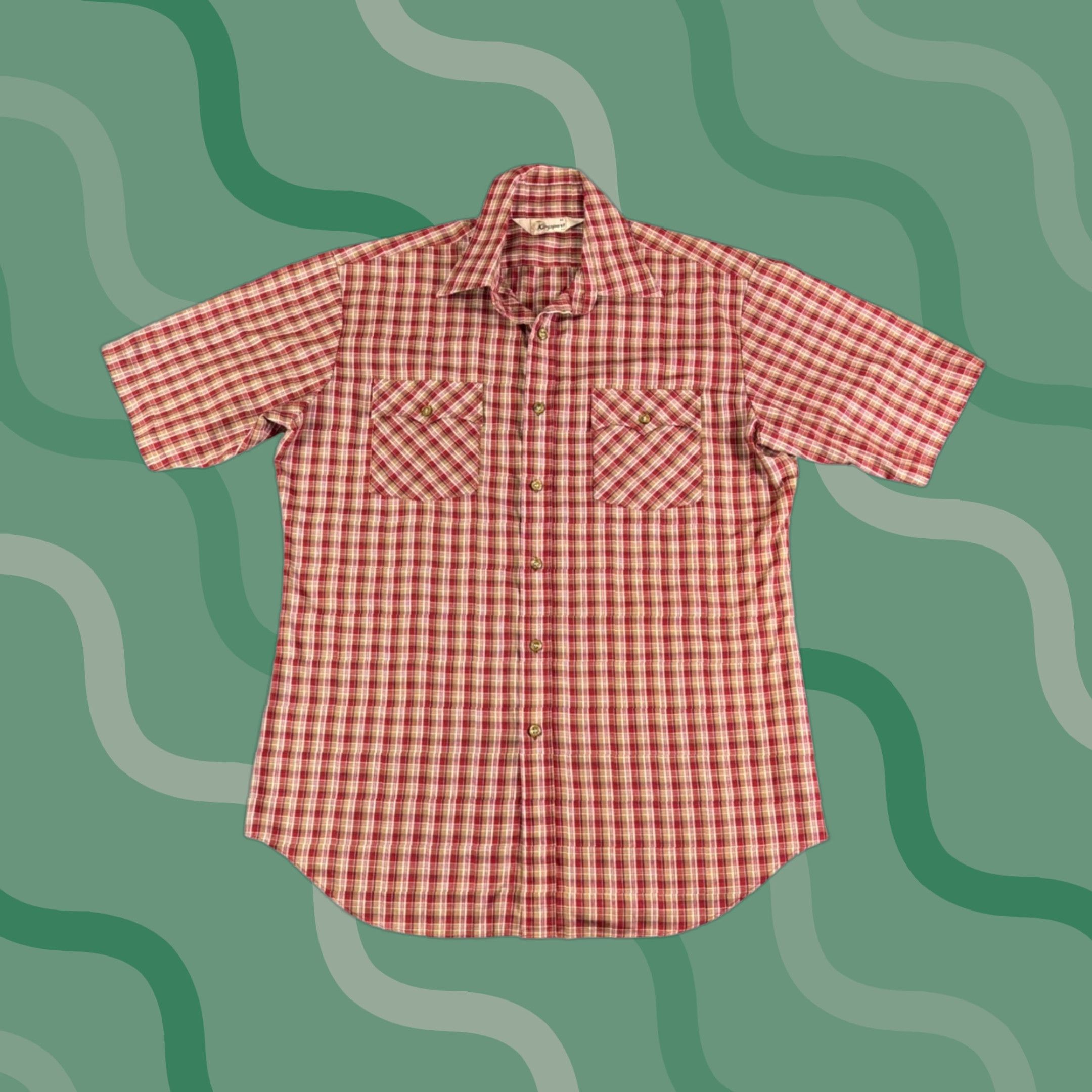 Vintage VINTAGE Kingsport Mens Plaid Short Sleeve Button Up Shirt Red Tan M 90s Size US M / EU 48-50 / 2 - 1 Thumbnail