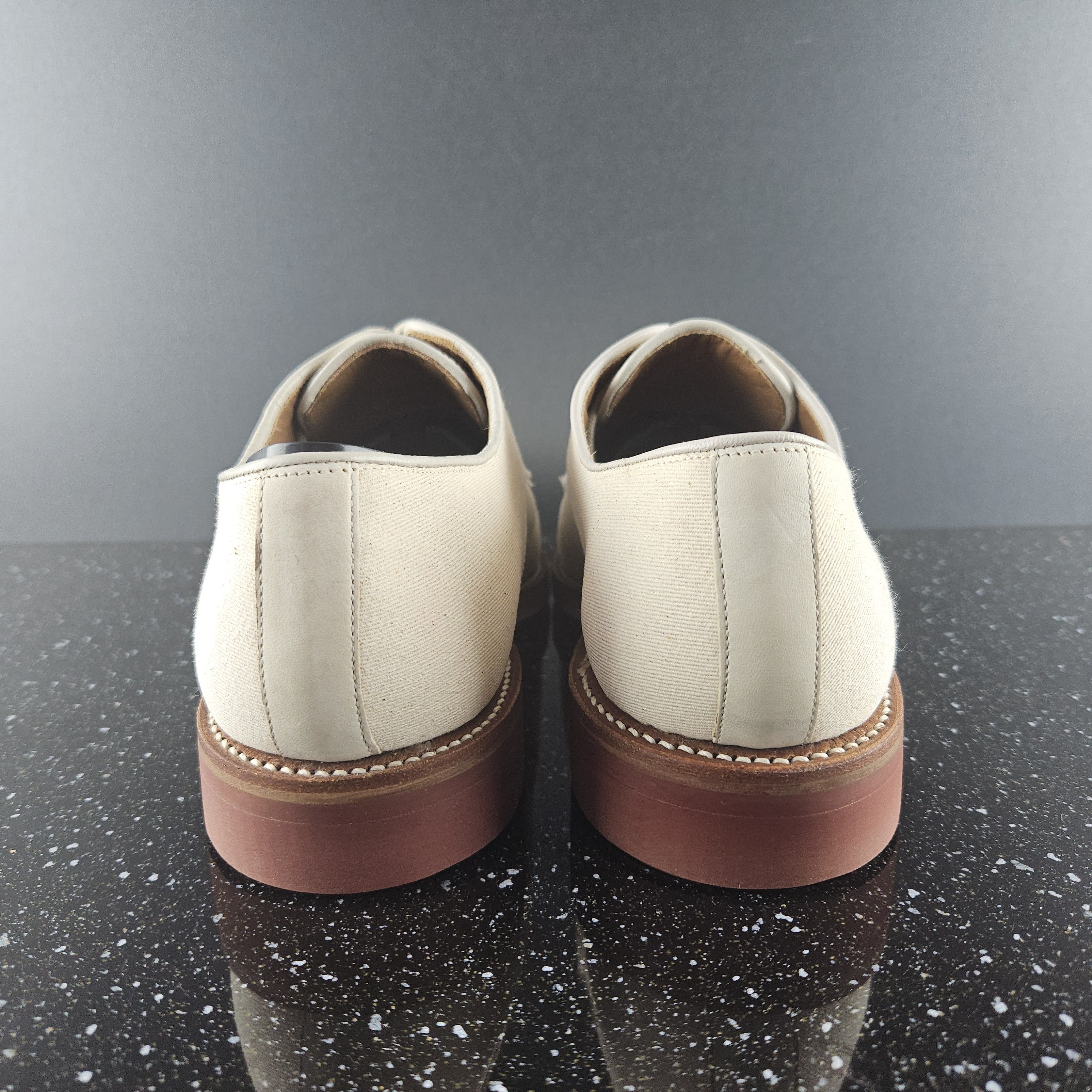 Vintage Grenson shoes beige canvas Sz 9 F