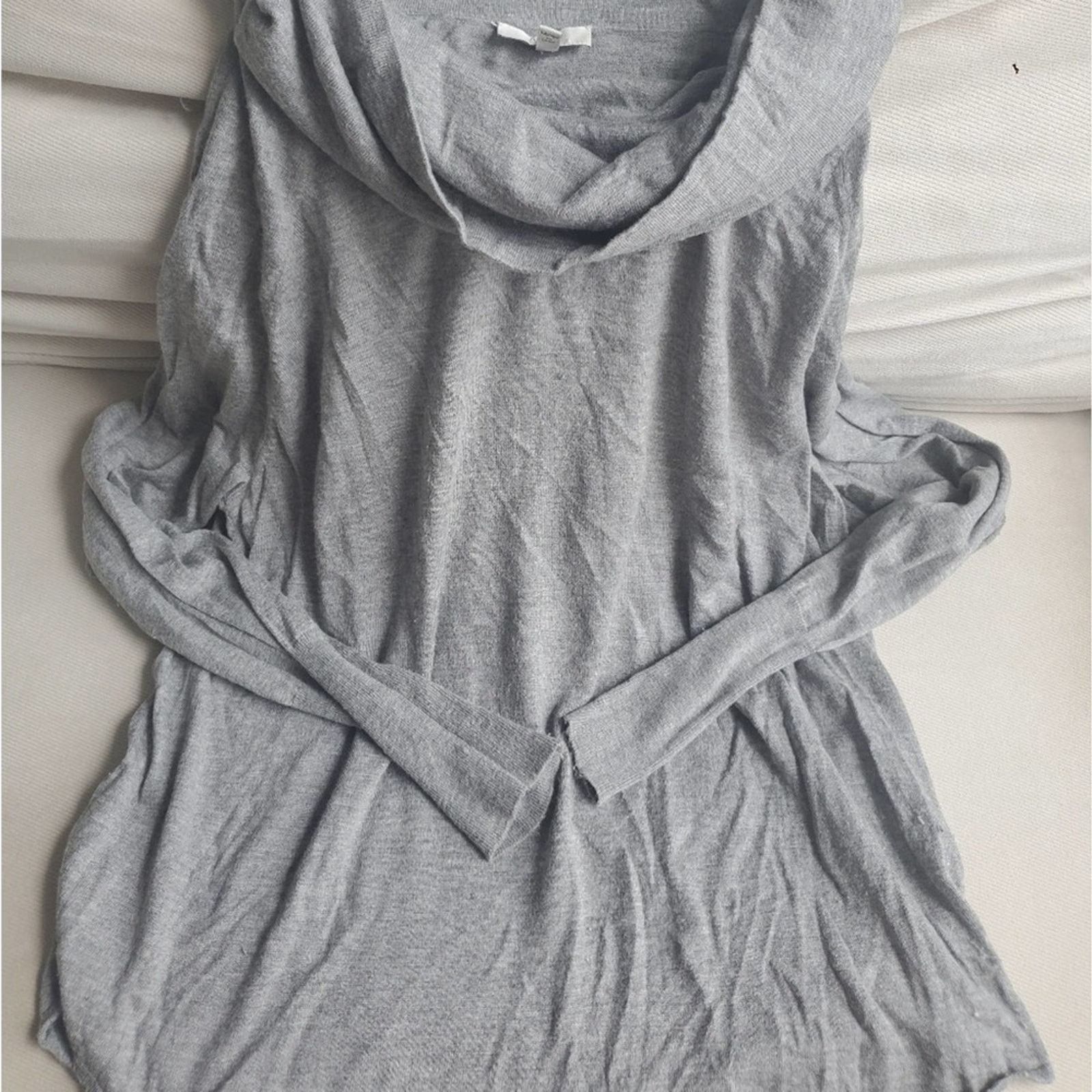 Joie Joie size small 100% cashmere grey cowlneck sweater Size S / US 4 / IT 40 - 1 Thumbnail