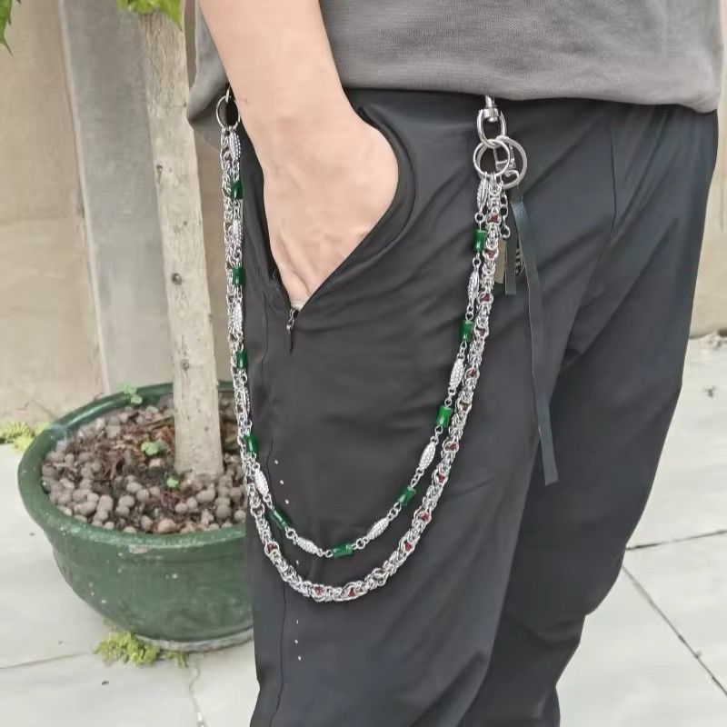 Jewelry Beads Bilayer Jade Node Pant Waist Chain Size ONE SIZE - 1 Thumbnail