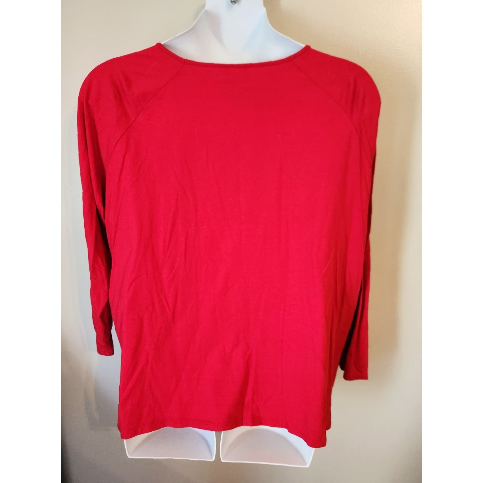 Vintage Diane Gilman Top 2X Plus Red Studded Paisley Long Sleeve Size XXL / US 16-18 / IT 52-54 - 5 Thumbnail