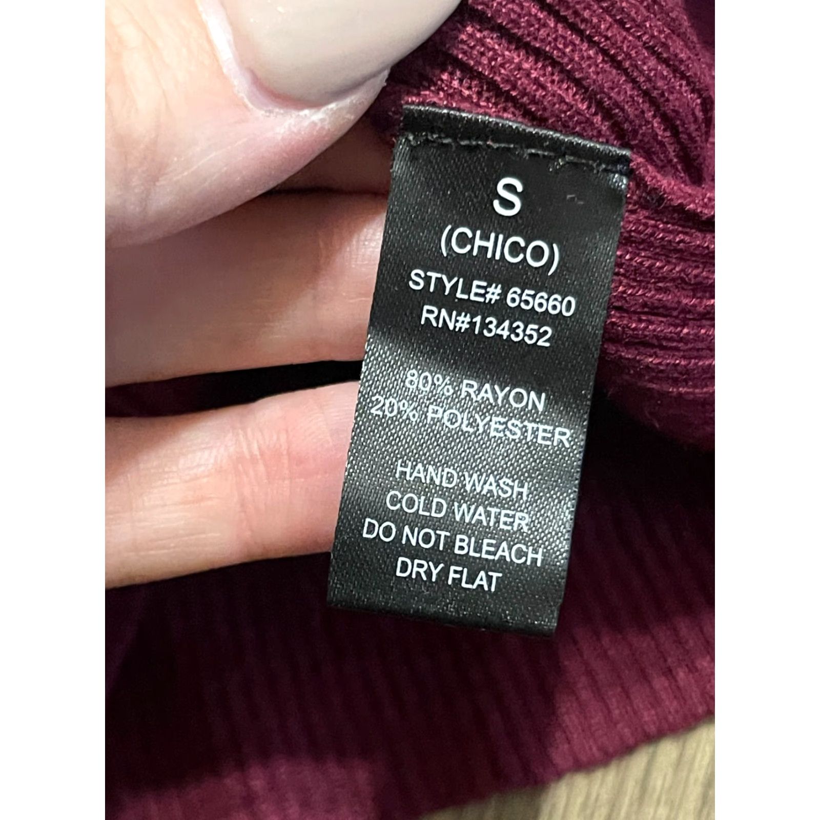 Vintage Ambiance Apparel Shirt Women's Size Small Maroon Long Sleeve Turtleneck Shirt Casual Modern Womens Size S / US 4 / IT 40 - 6 Thumbnail