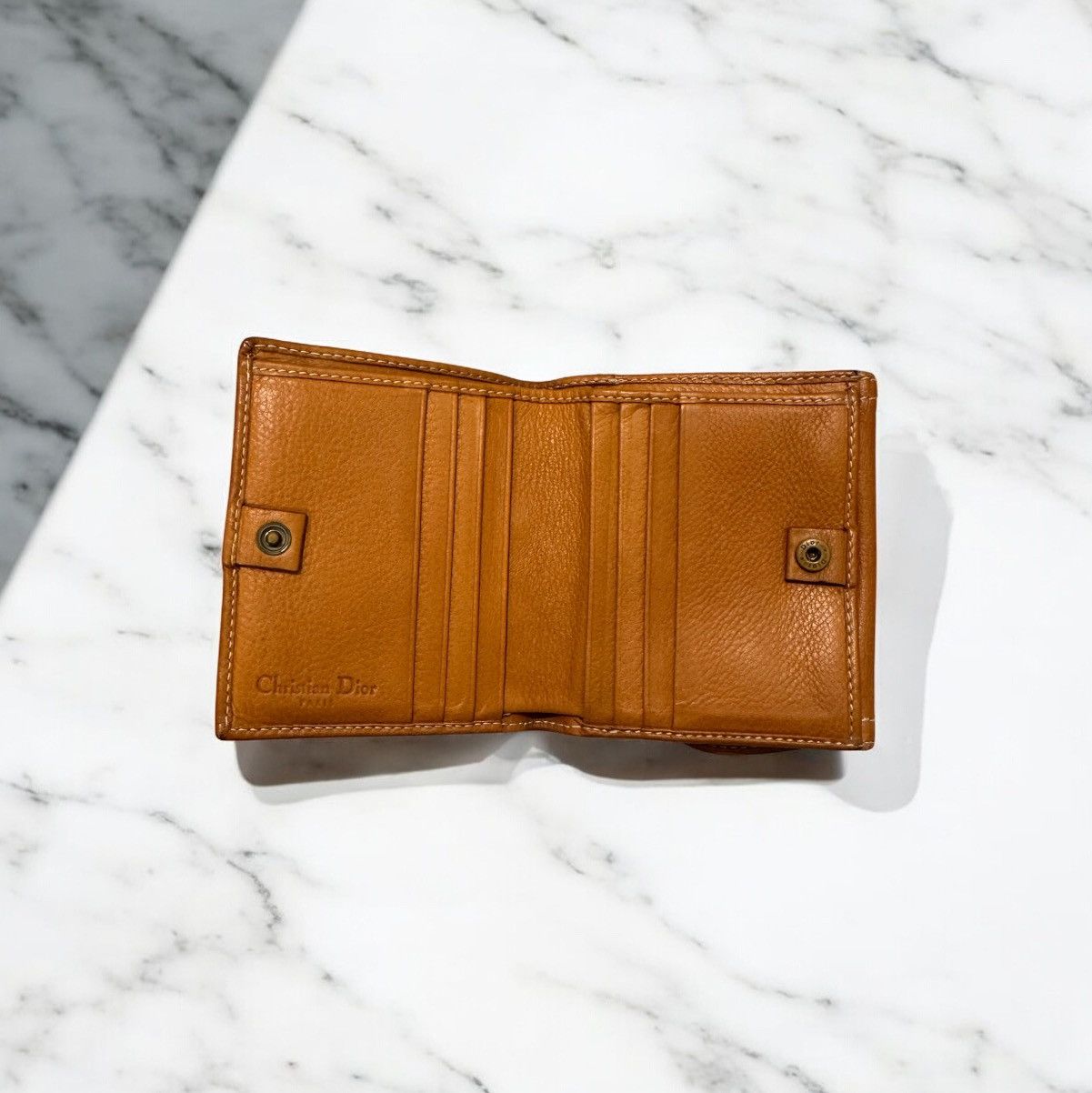 Dior Iconic Dior Saddle Wallet - Brown Leather Compact Bifold Size ONE SIZE - 3 Thumbnail