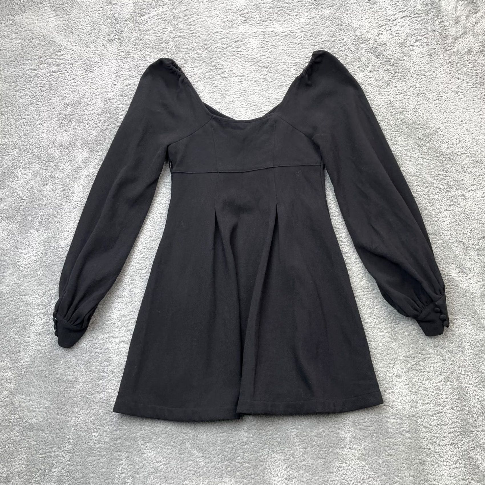 Free People Free People Dress Womens 4 Black Mini Puff Sleeve Short Dress Casual Party/Cocktail Size S / US 4 / IT 40 - 2 Thumbnail