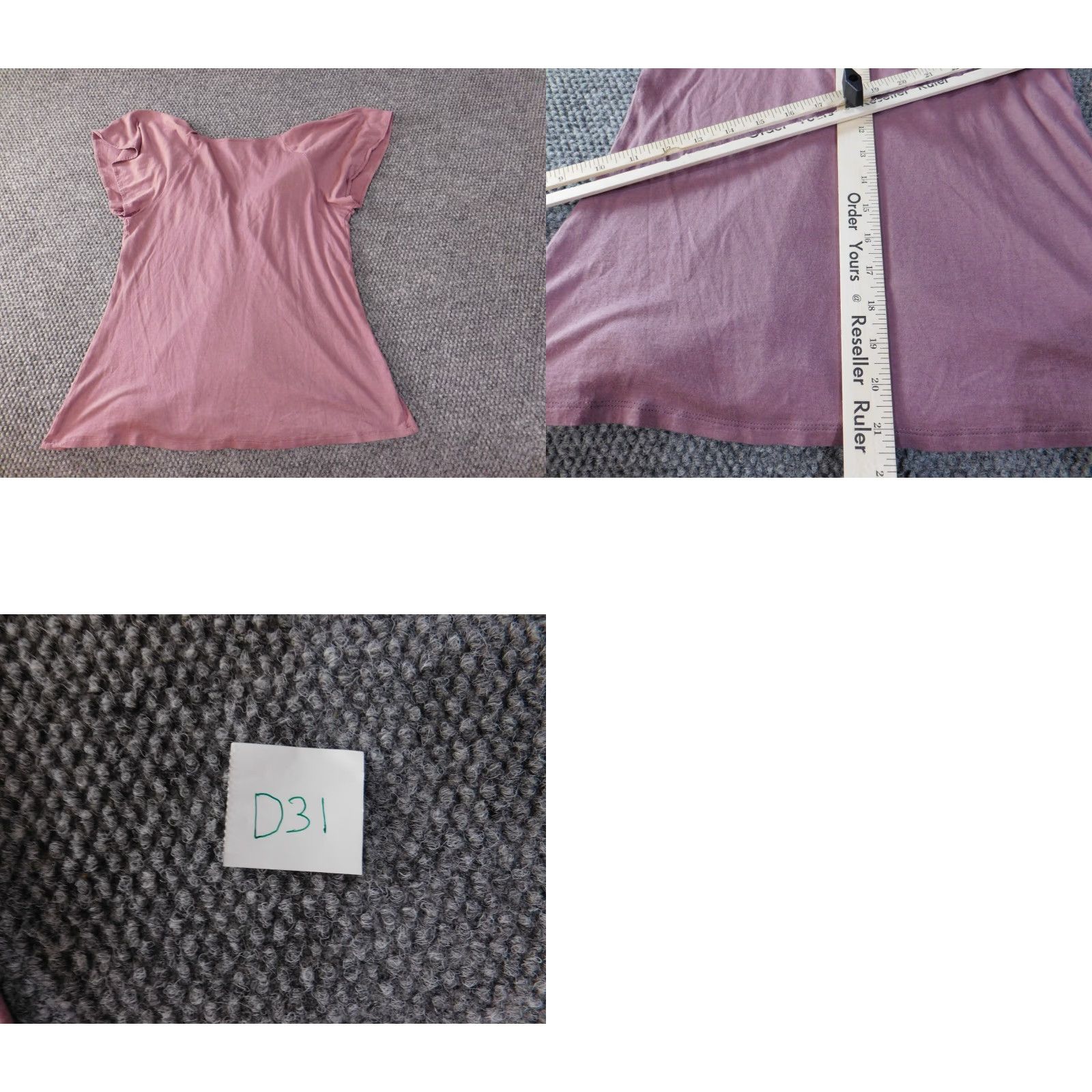 Ann Taylor Ann Taylor Loft Blouse Womens S Purple V-Neck Casual Short Sleeve Pullover Knit Cotton Modal Regular Lightweight Stretch Shirt Size S / US 4 / IT 40 - 8 Thumbnail