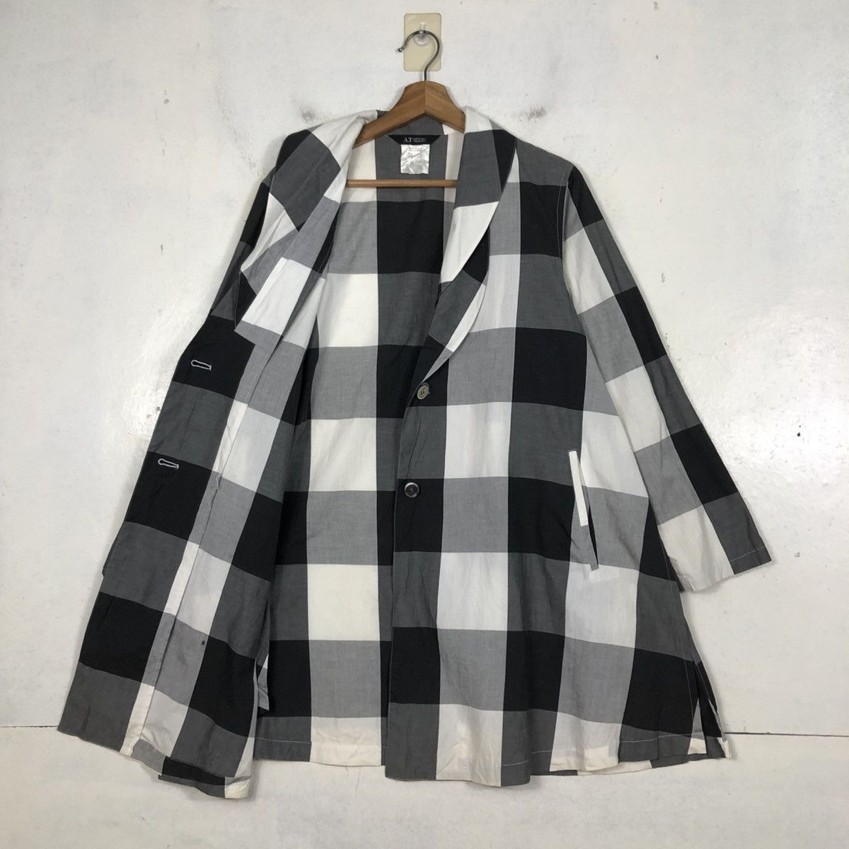 Yohji Yamamoto 📌Oversized Jacket Button Atsuro Tayama Tartan Design Size US M / EU 48-50 / 2 - 15 Thumbnail