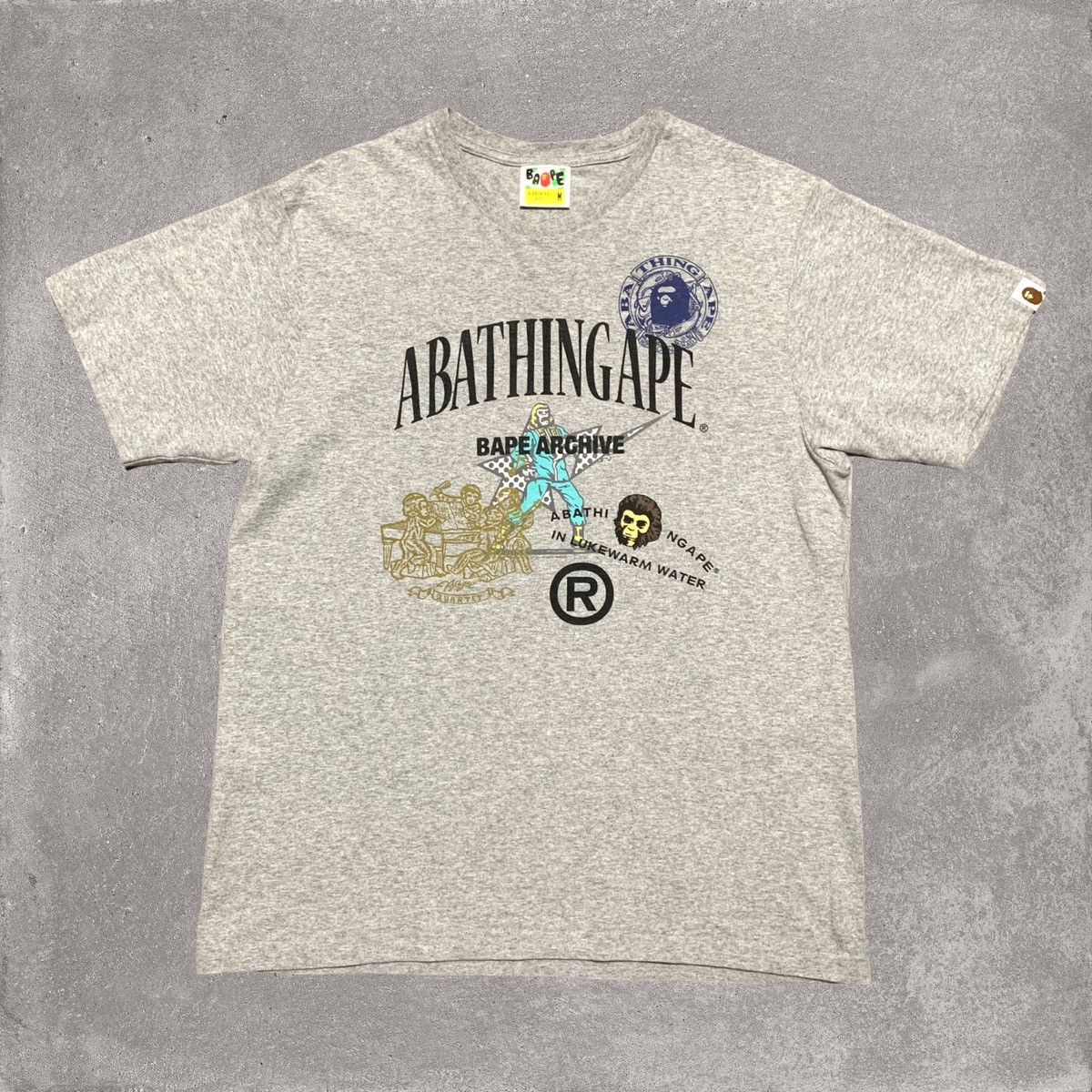 Bape Bape Medium Archive Multi Logo Grey Tee A Bathing Ape 2022 Size US M / EU 48-50 / 2 - 1 Thumbnail