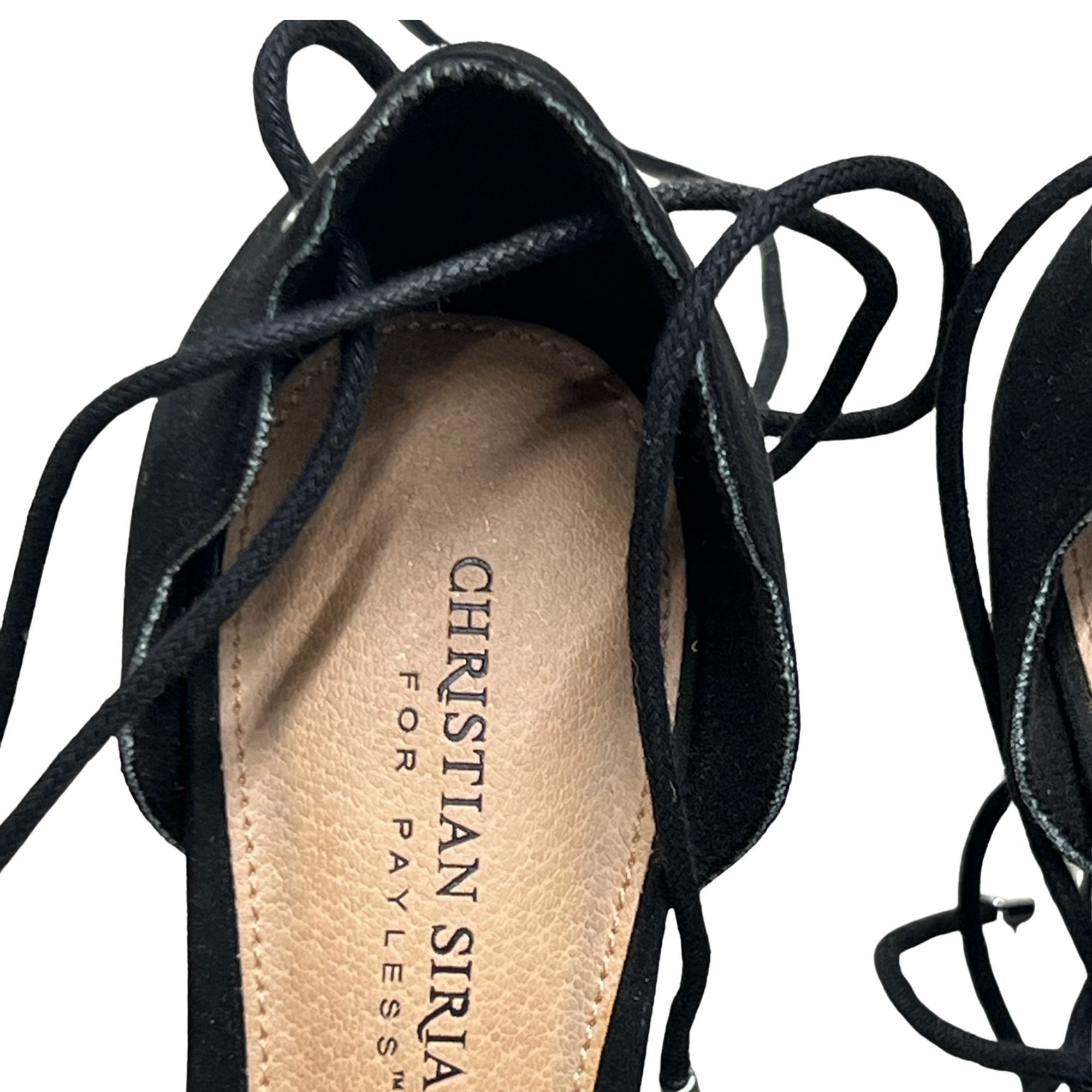 Christian Siriano Christian Siriano Black Josephine Lace-Up Heels Size 8.5 Poi Size US 8.5 / IT 38.5 - 3 Thumbnail