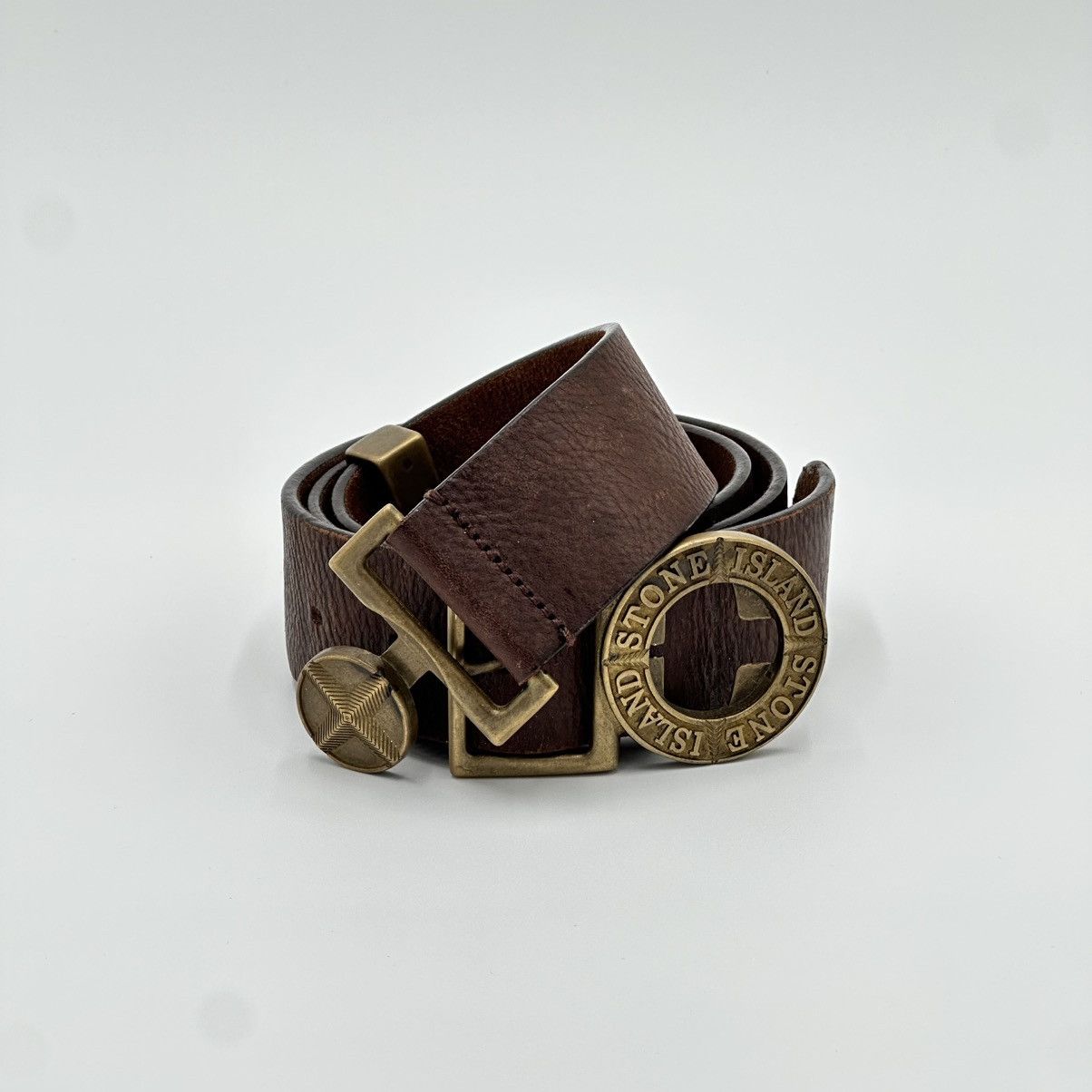 Stone Island Stone Island Vintage Leather Belt Size 32 - 1 Thumbnail