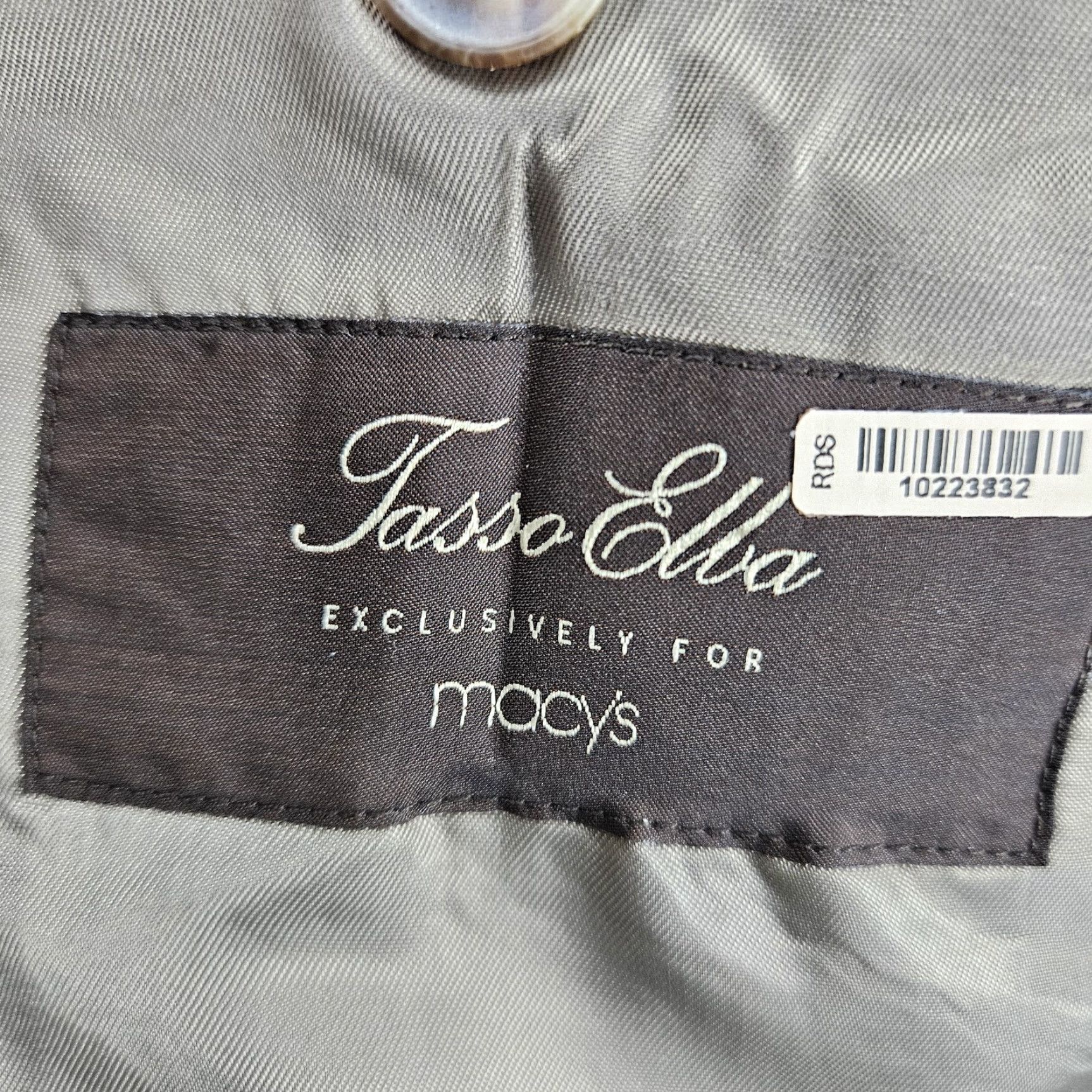 Tasso Elba Tasso Elba Sport Coat Blazer Notch Lapel Houndstooth 2 Button Vented Black Tan 40R Mens Jacket Regular Size Button Front) Size 40R - 3 Thumbnail