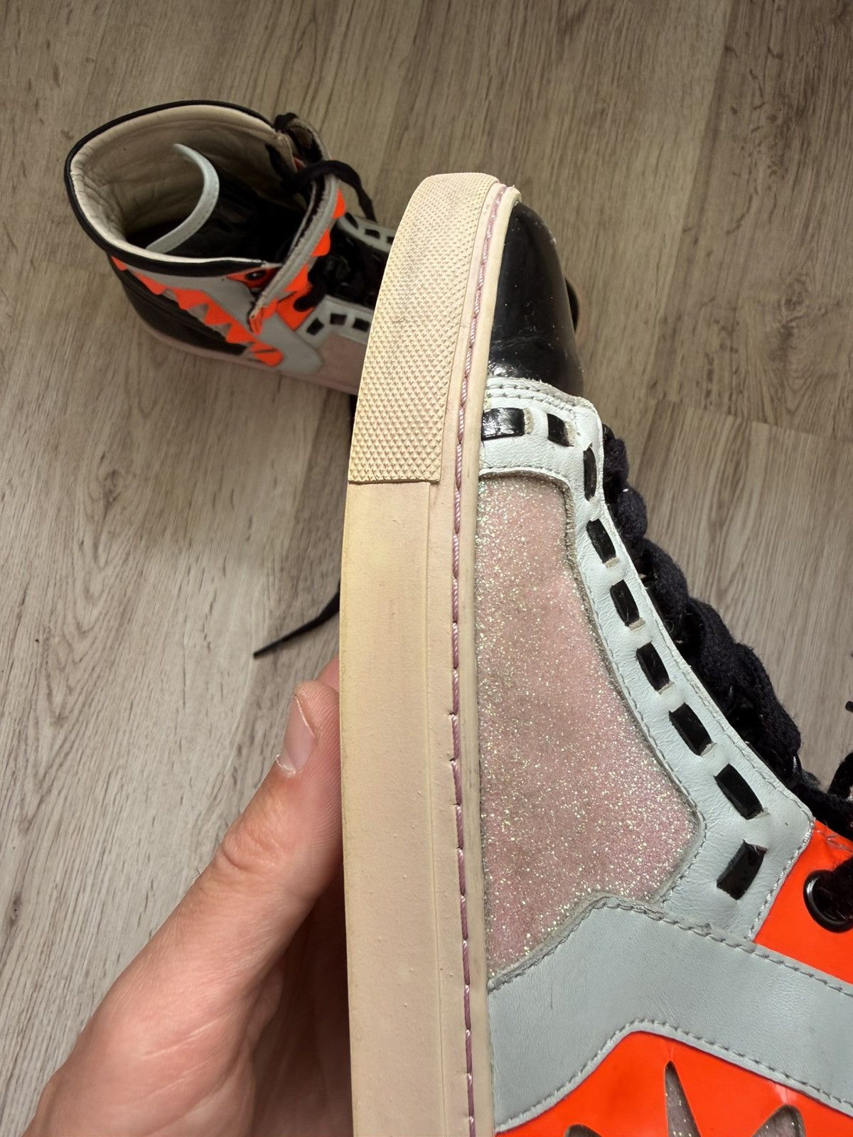 Sophia Webster Sophia Webster Fantasy Wing High Top Sneakers Neon Glitter Size US 9 / IT 39 - 15 Thumbnail