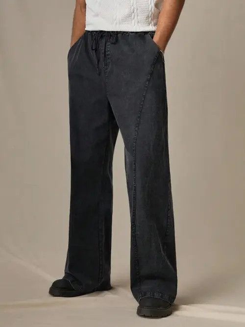 Japanese Brand × Jean Vintage RETRO loose wide sweatpants Size US 36 / EU 52 - 1 Thumbnail