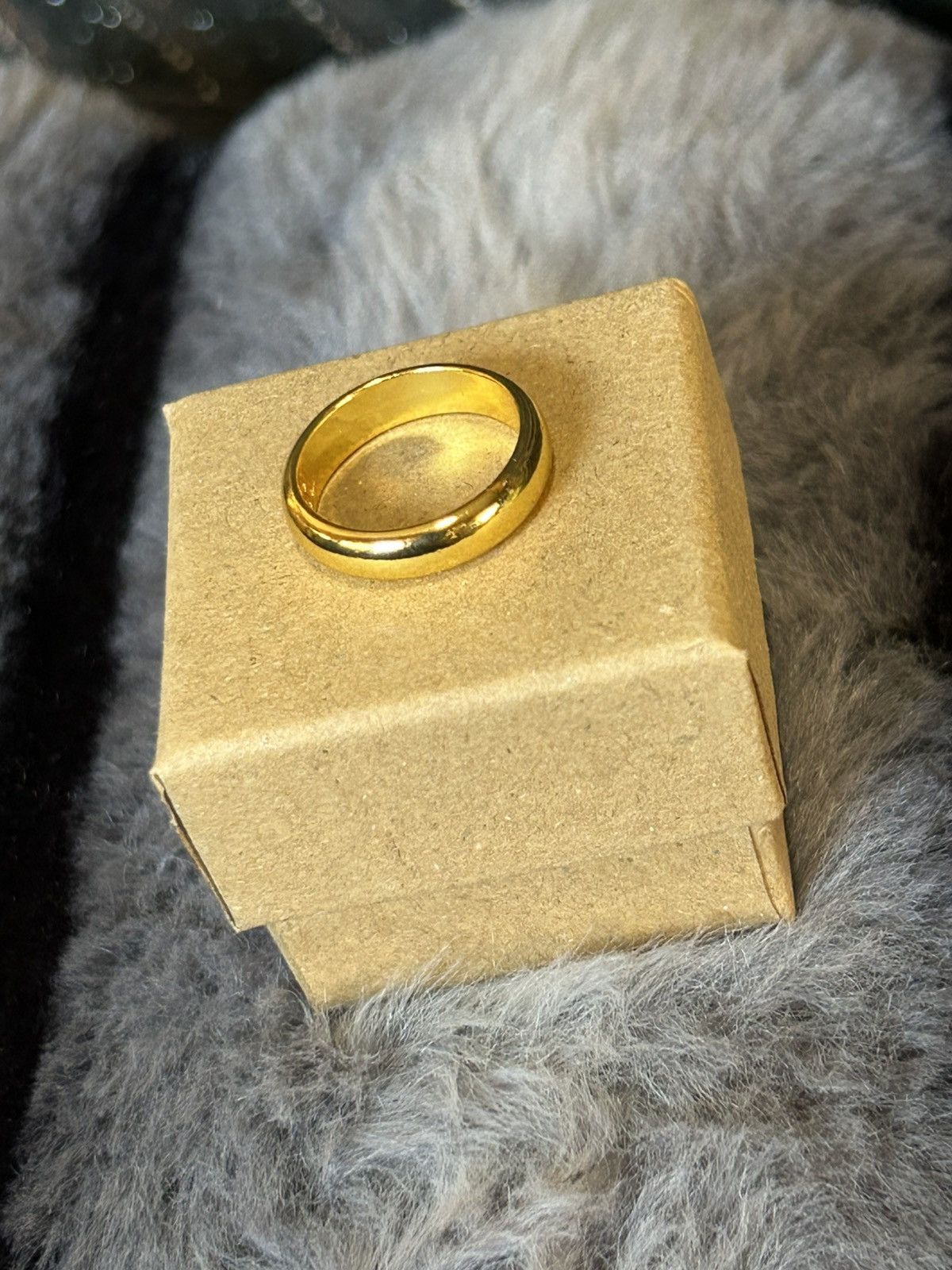 Jewelry Shiny 18kt gold plated 4mm stainless steel comfort ring 6 Size ONE SIZE - 3 Thumbnail