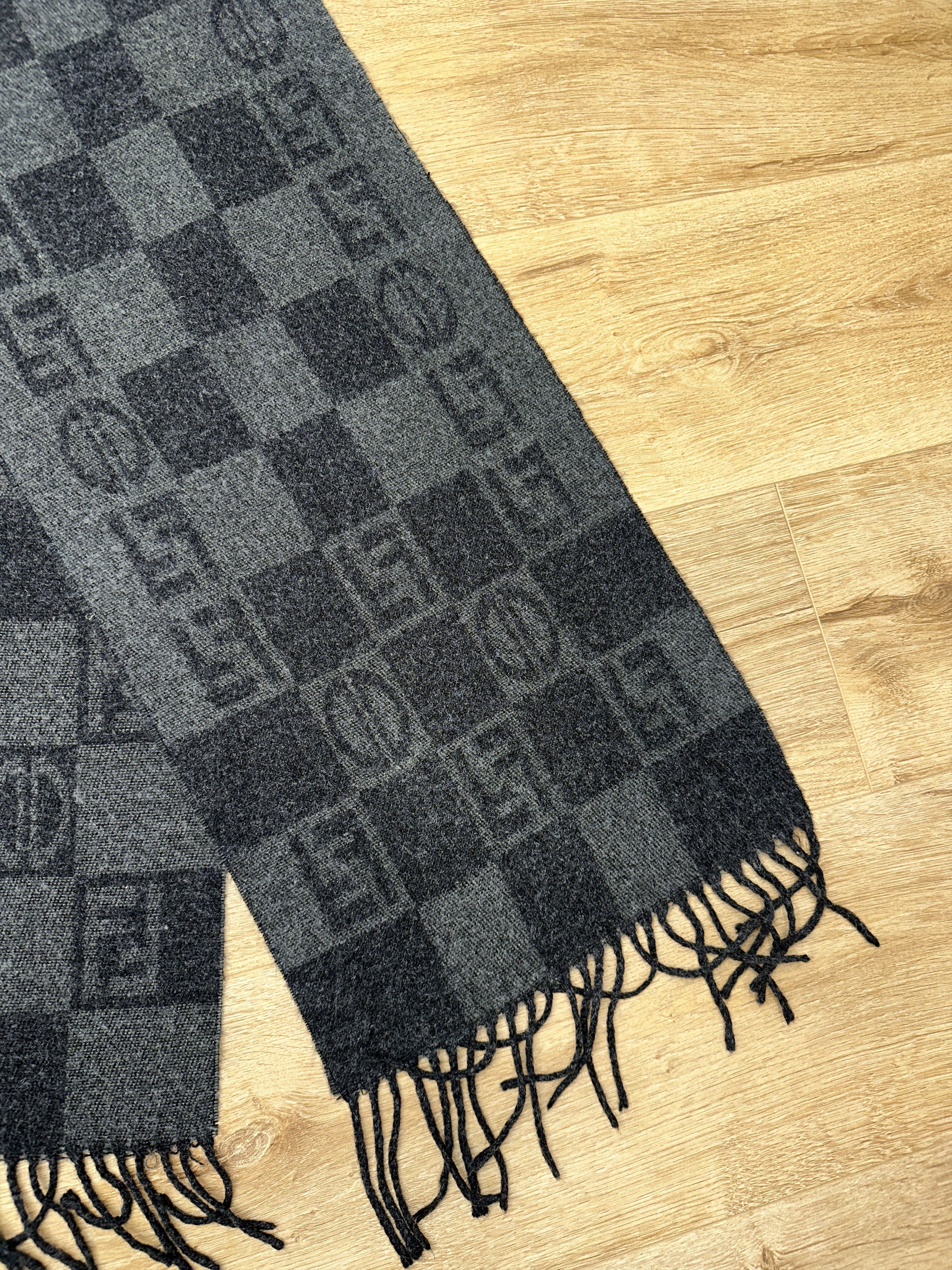 Fendi Gray Fendi Zucca Vintage Wool Scarf 165x30cm Logo Check Size ONE SIZE - 8 Thumbnail