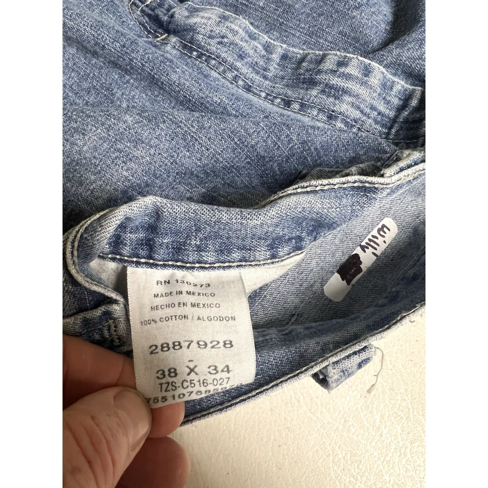 Lee VINTAGE Lee Jeans Carpenter 5-Pocket Denim Blue 38x34 Regular Men Western 90s Style Distressed Baggy Comfort Autumn Winter Spring Summer Size US 38 / EU 54 - 5 Thumbnail