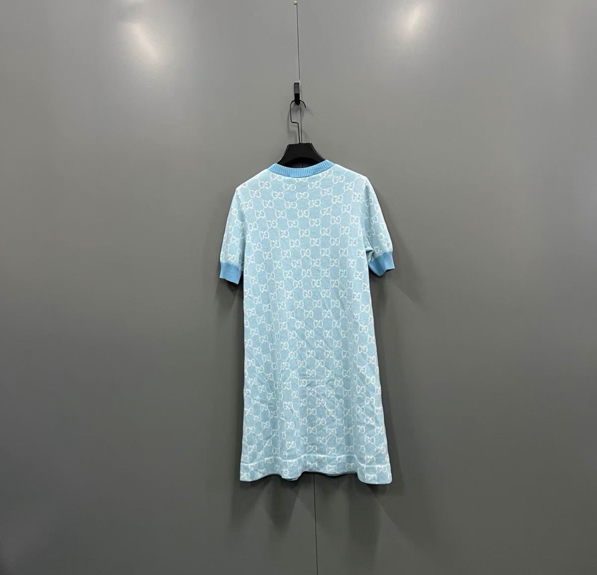 Gucci Gucci Light Blue GG Monogram Short-Sleeve Dress J41 Size L / US 10 / IT 46 - 2 Thumbnail
