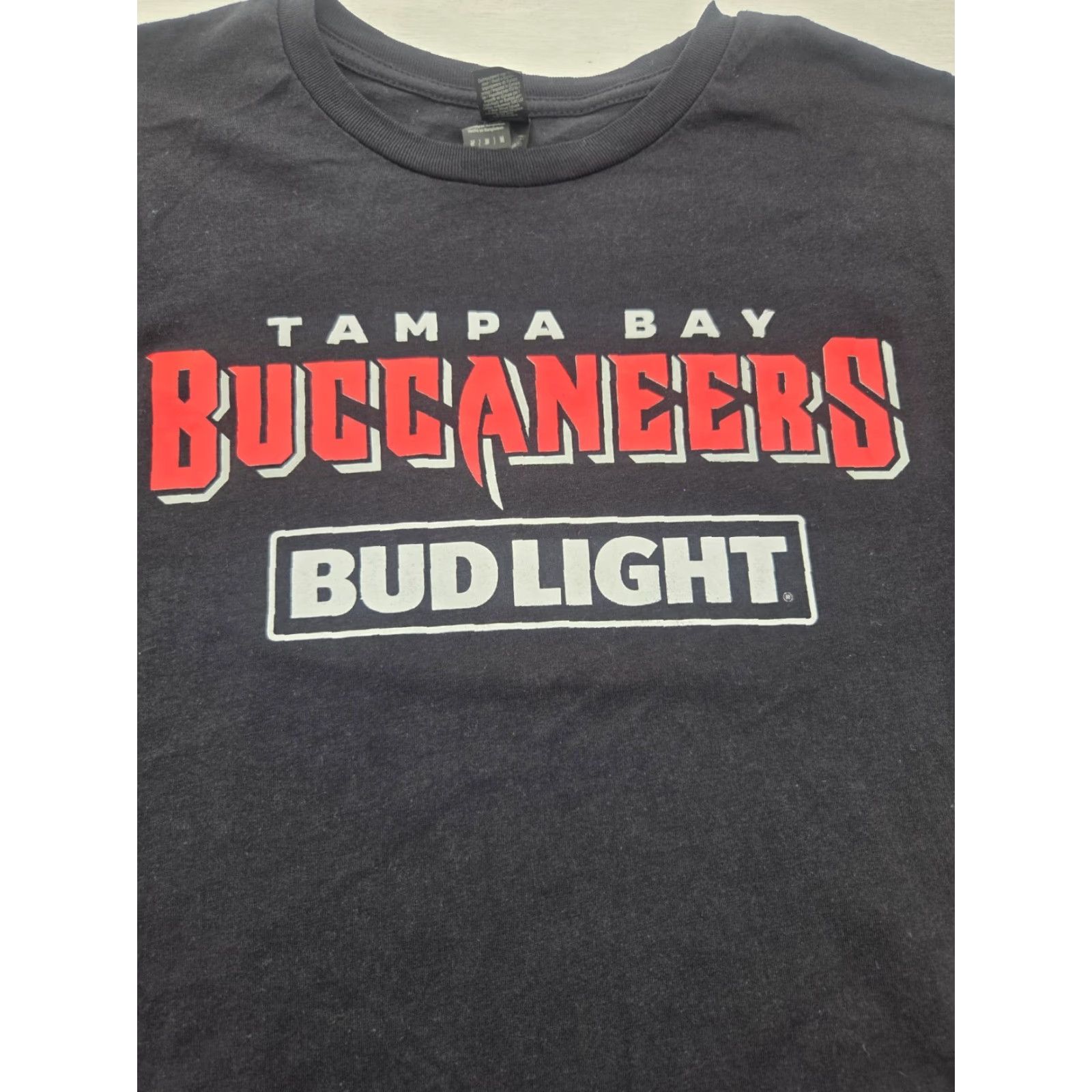 Gildan Tampa Bay Buccaneers Bud Light Logo T Shirt Men's M Black Short Sleeve NFL Size US M / EU 48-50 / 2 - 2 Thumbnail