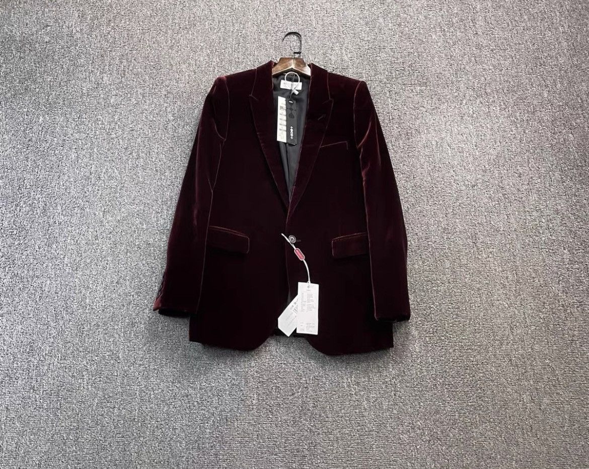 Saint Laurent burgundy velvet suit