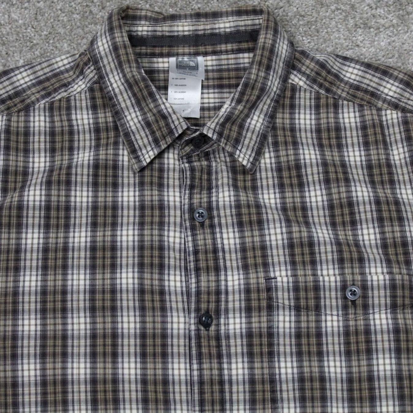 The North Face The North Face Shirt Men XL Brown/White Plaid 100% Cotton Short Sleeve Button Up Size US XL / EU 56 / 4 - 6 Thumbnail