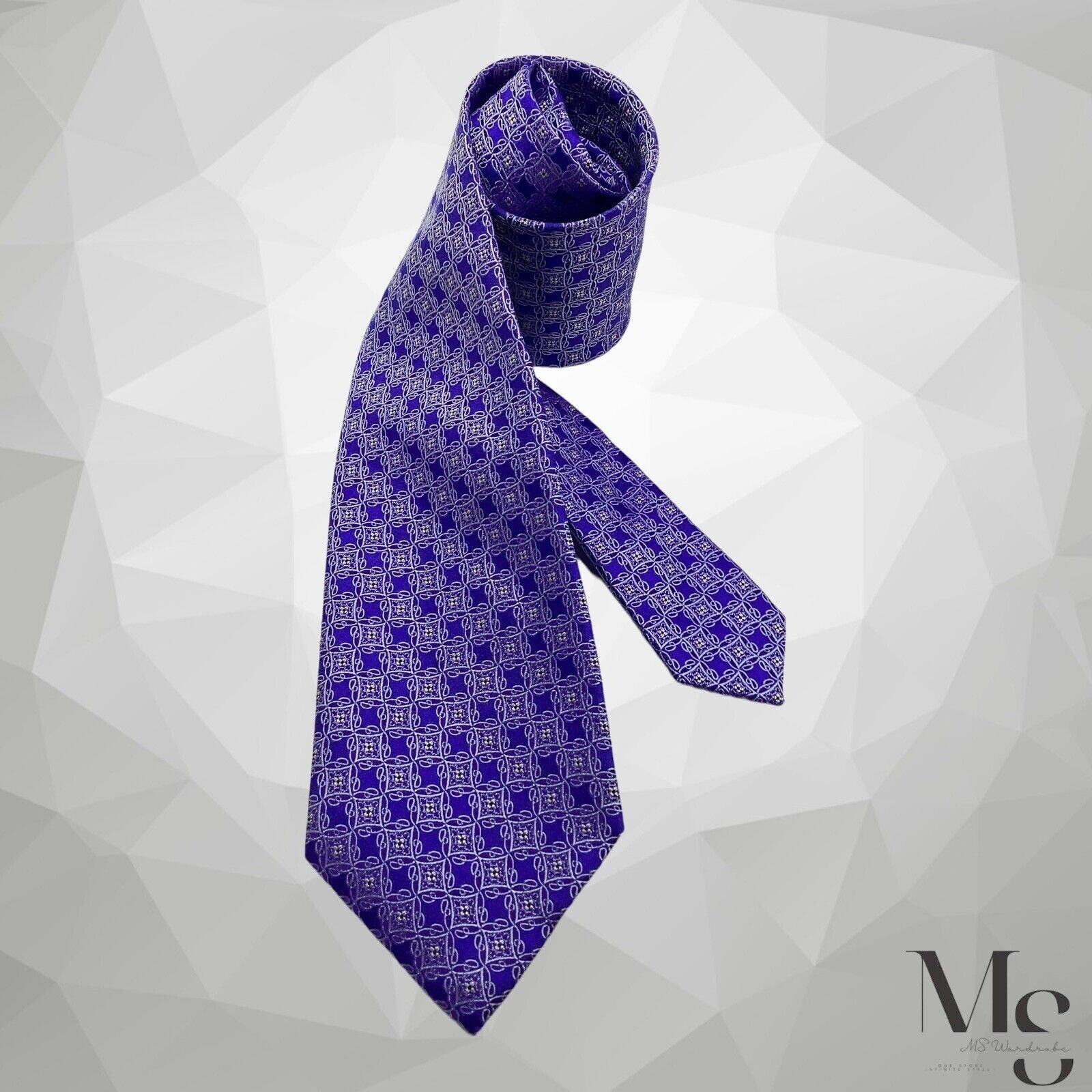 BRIONI Blue Medallion Luxury Silk Tie Made In Italy W:3.5’’