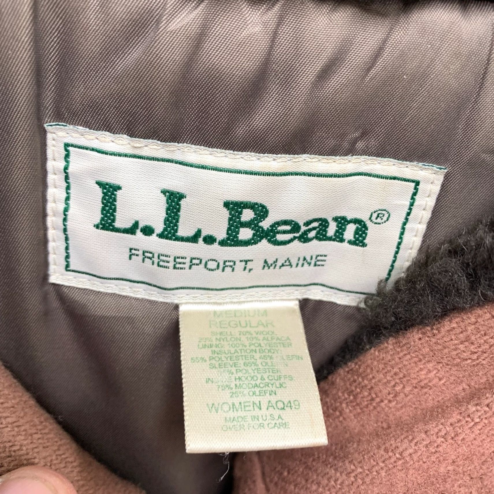 Vintage VINTAGE L.L.Bean Coat Wool Alpaca Brown Insulated Faux Fur Hood Women M Size M / US 6-8 / IT 42-44 - 4 Thumbnail