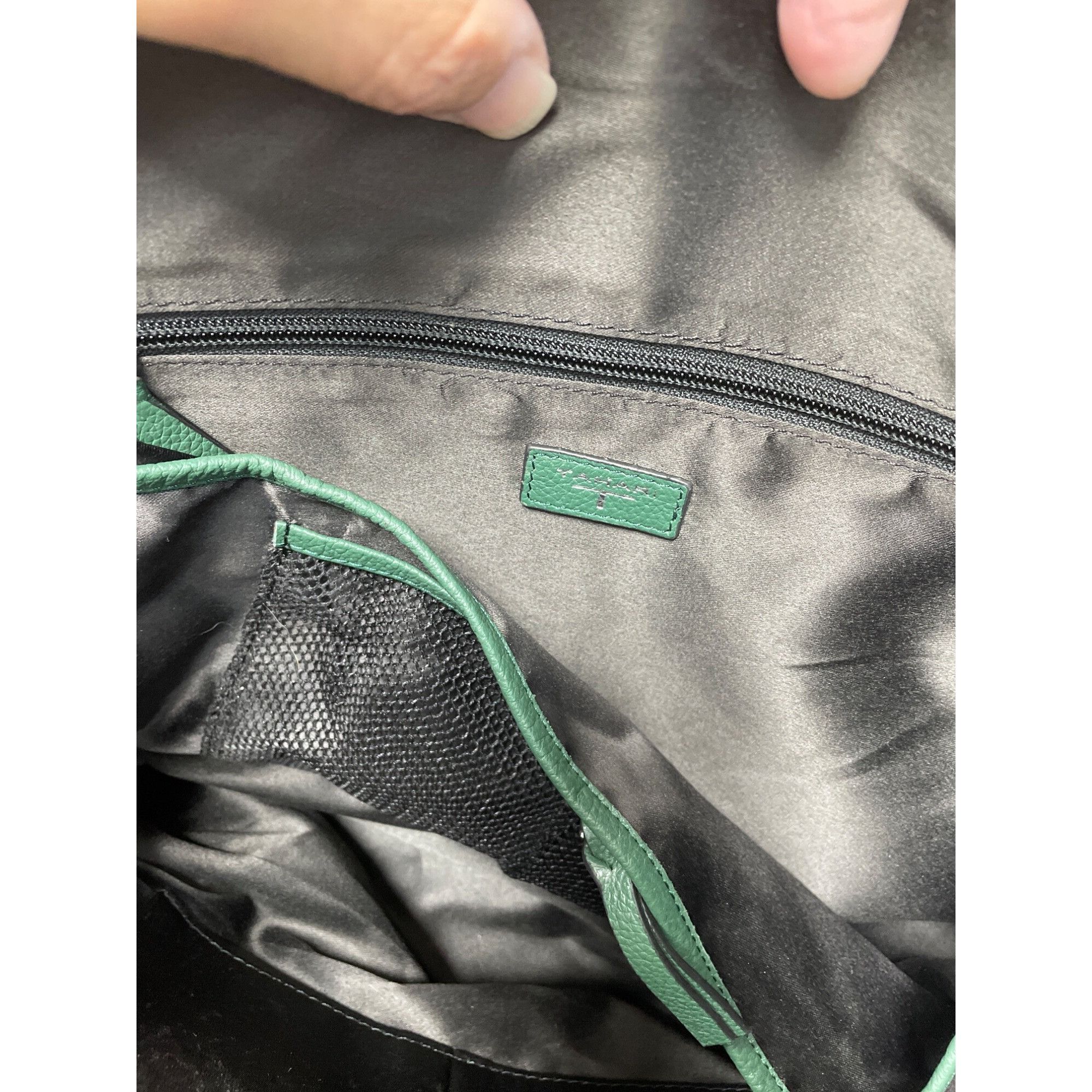 Other Tahari Womans Green Pebbled Leather Tote HandBag Silver Char Size ONE SIZE - 15 Thumbnail