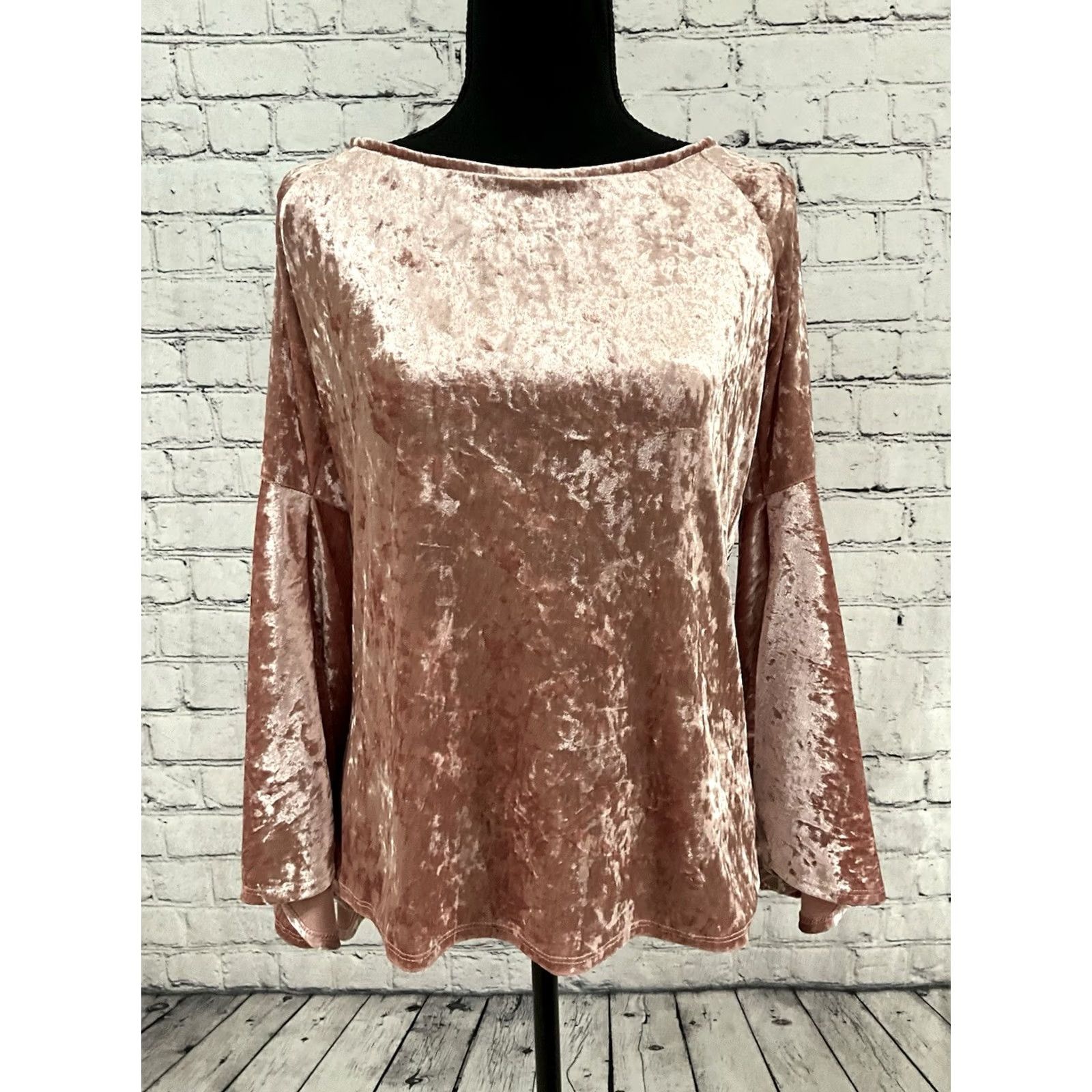 Bell BLU HEAVEN GIGIO/UMGEE Blouse Shirt Acid Washed Pink Bell Flutter Long Sleeve Large Womens Boho Chic Belle Pattern New with Tags Size L / US 10 / IT 46 - 4 Thumbnail