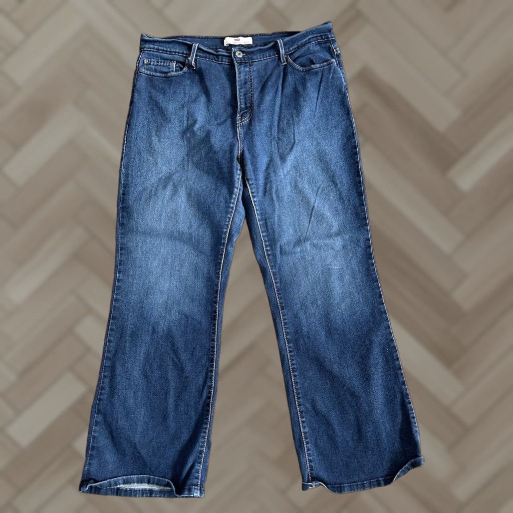 Levi's Womens Levi's 512 Jeans Bootcut Slimming High Rise Dark Wash 18 Blue Denim Regular Size 98% Cotton 2% Elastane Button Zip Size 40" / US 18 - 1 Thumbnail
