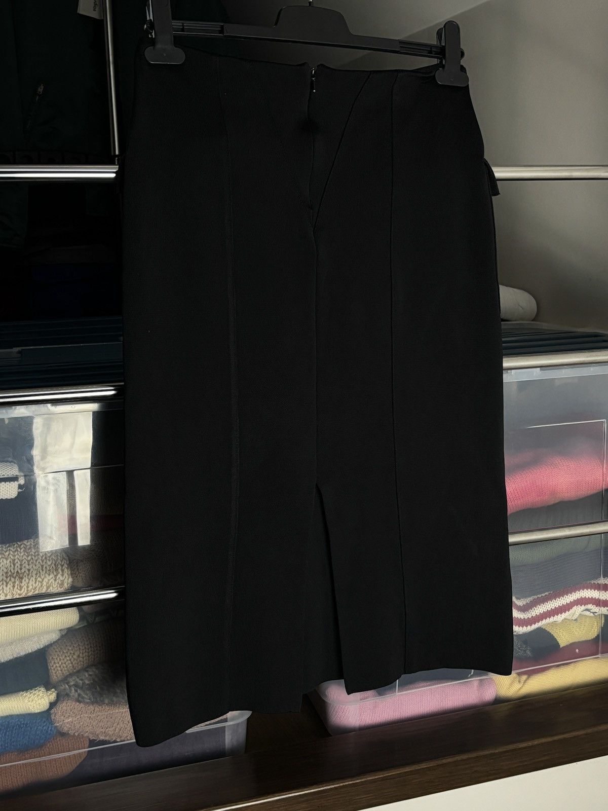 Givenchy Givenchy Patch Pocket Pencil Black Designer Midi Skirt Size 26" / US 2 / IT 38 - 3 Thumbnail