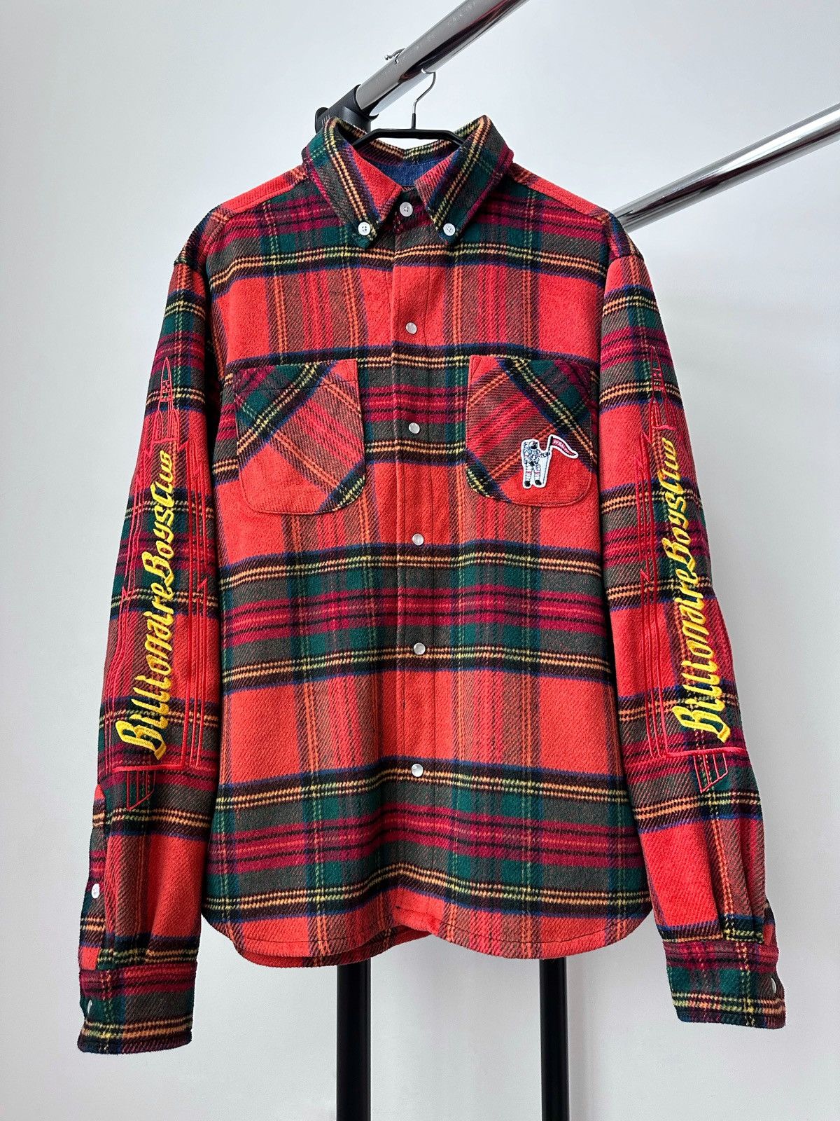 Billionaire Boys Club Billionaire Boys Club Logo Red Checked Flannel Shirt Jacket Size US M / EU 48-50 / 2 - 1 Thumbnail