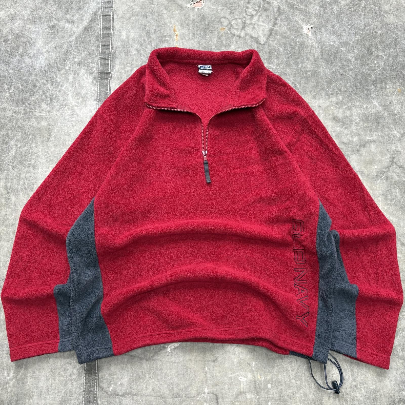 Old Navy Vintage Y2K Red Old Navy Fleece 1/4 Zip Grunge Sweatshirt Size US XL / EU 56 / 4 - 1 Thumbnail