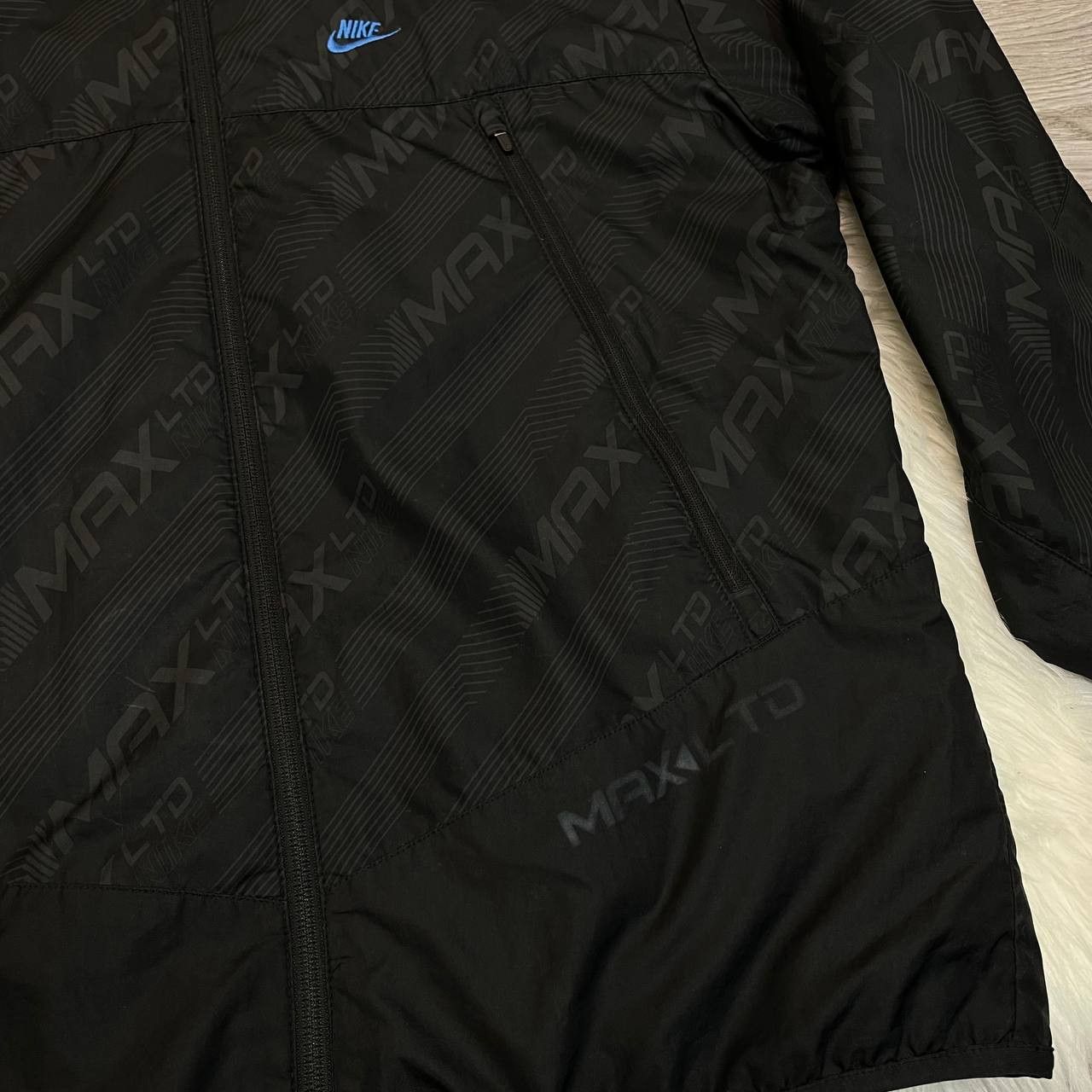 Nike × Vintage 2000s Black Nike Air Max Zip Jacket nylon LTD Air Max Size US M / EU 48-50 / 2 - 2 Thumbnail