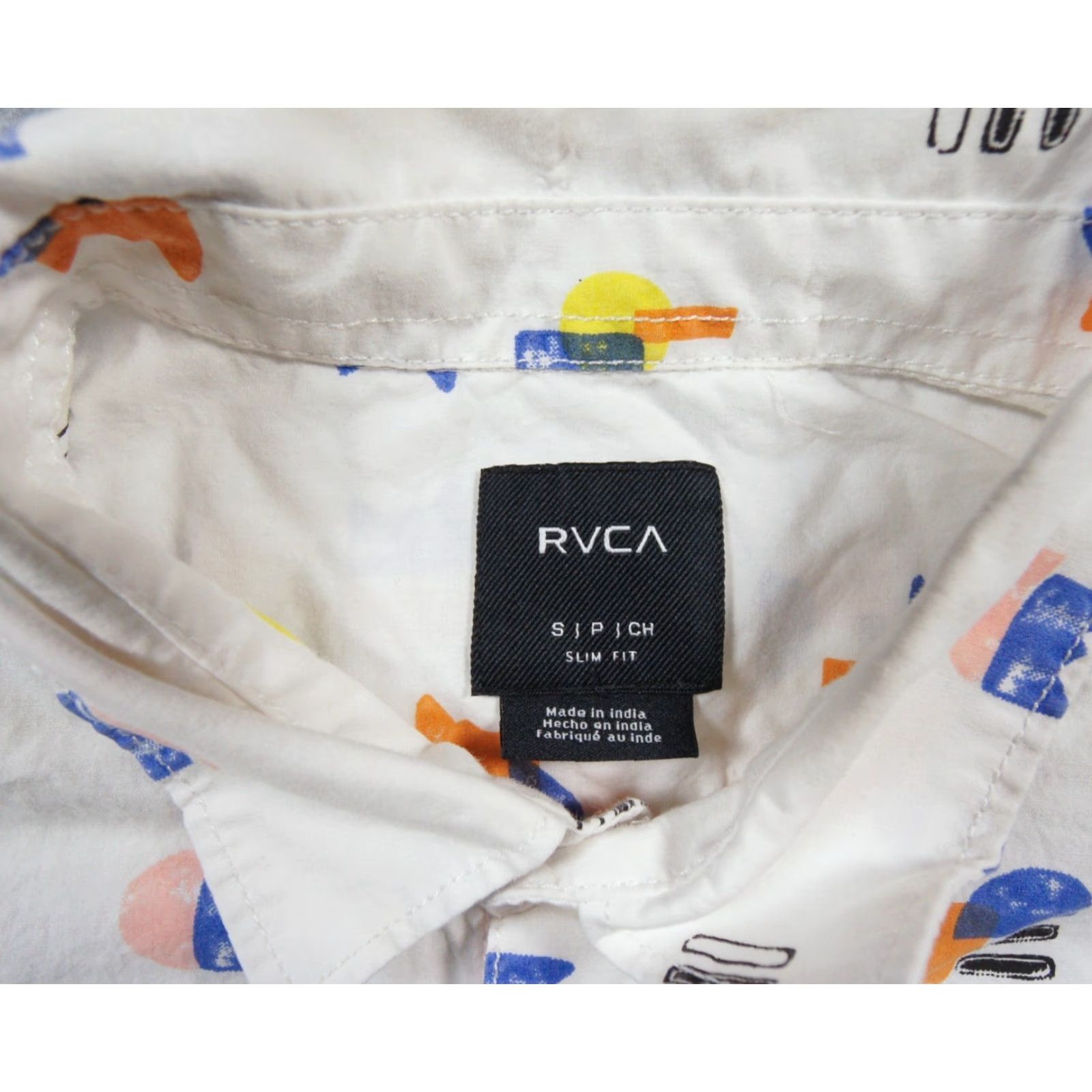 RVCA RVCA Shirt Mens Small White Button Down Short Sleeve Slim Fit Collared Surf Size US S / EU 44-46 / 1 - 5 Thumbnail