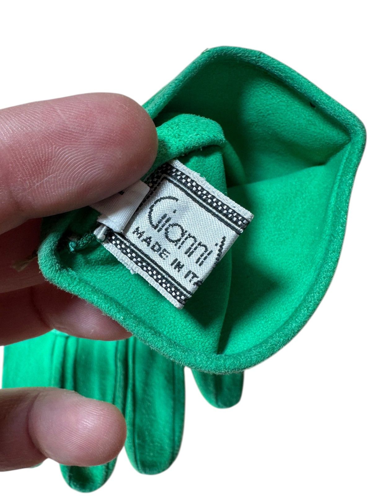 Versace Gianni Versace Green Suede Gloves L Size ONE SIZE - 4 Thumbnail