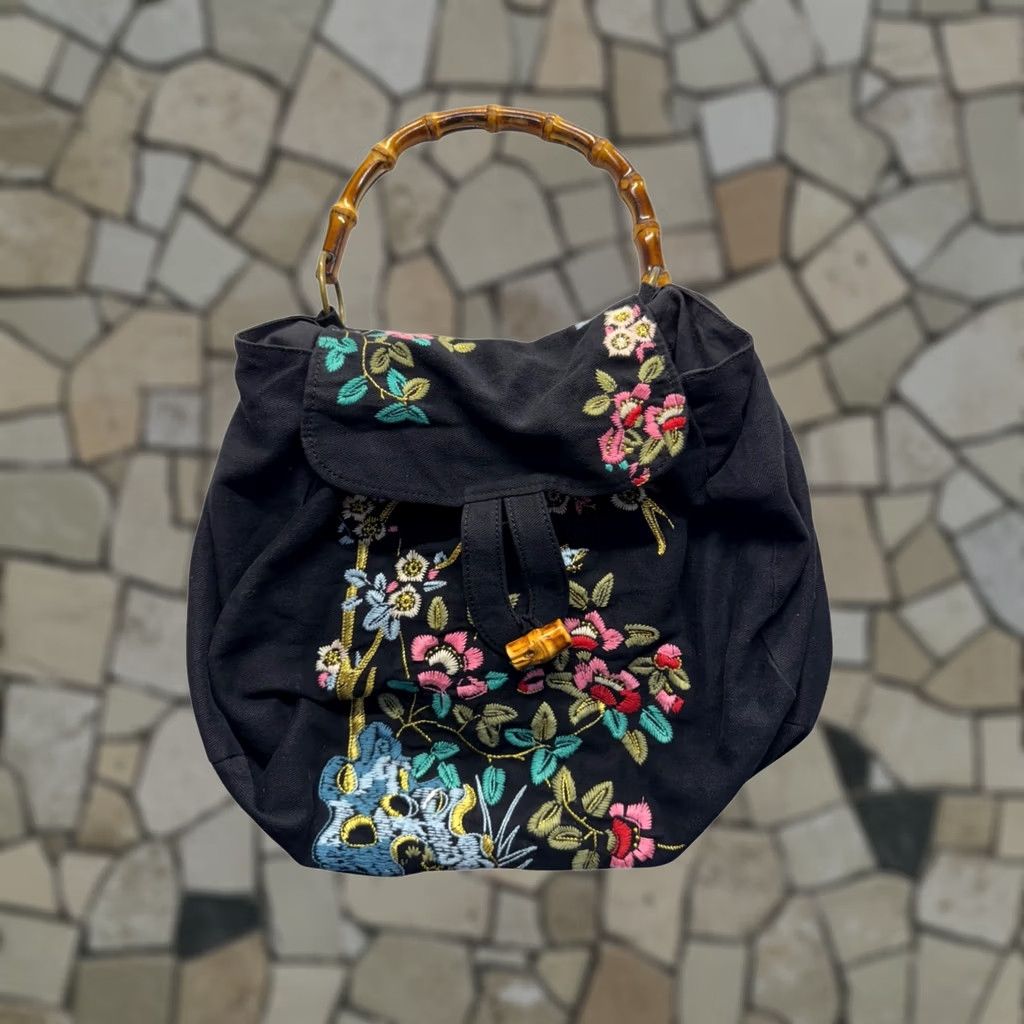 Anthropologie Anthropologie Black Canvas Bag Tote Women Size ONE SIZE - 1 Thumbnail