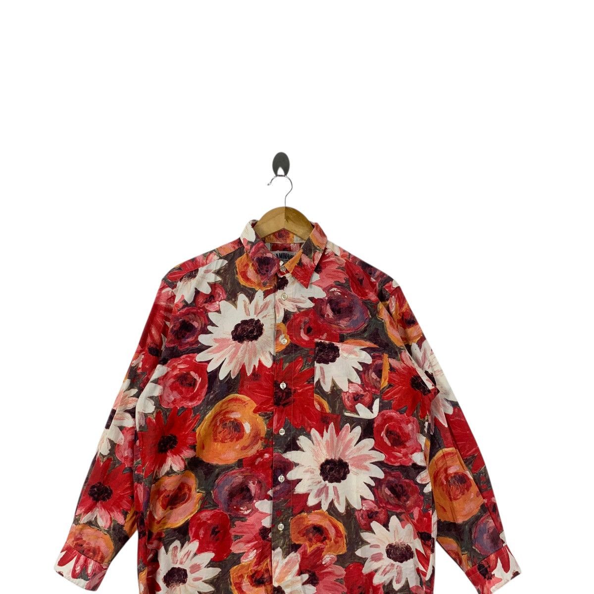Vintage Vintage 80s BAMBINO FRANCE FLORAL AOP Casual Tee Shirt Top Size L / US 10 / IT 46 - 2 Thumbnail