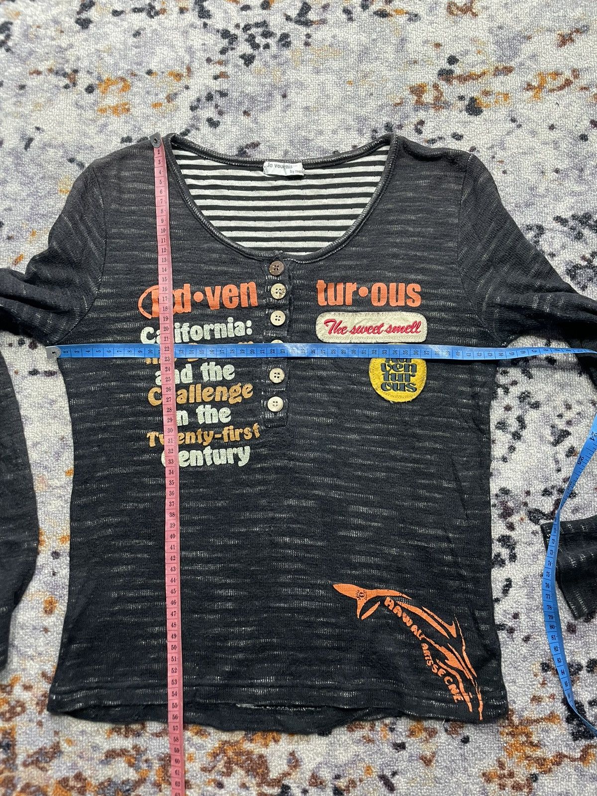If Six Was Nine × Japanese Brand × Le Grande Bleu (L.G.B.) Japanese Stripe Poem LongSleeve LGB Style Size US S / EU 44-46 / 1 - 6 Thumbnail
