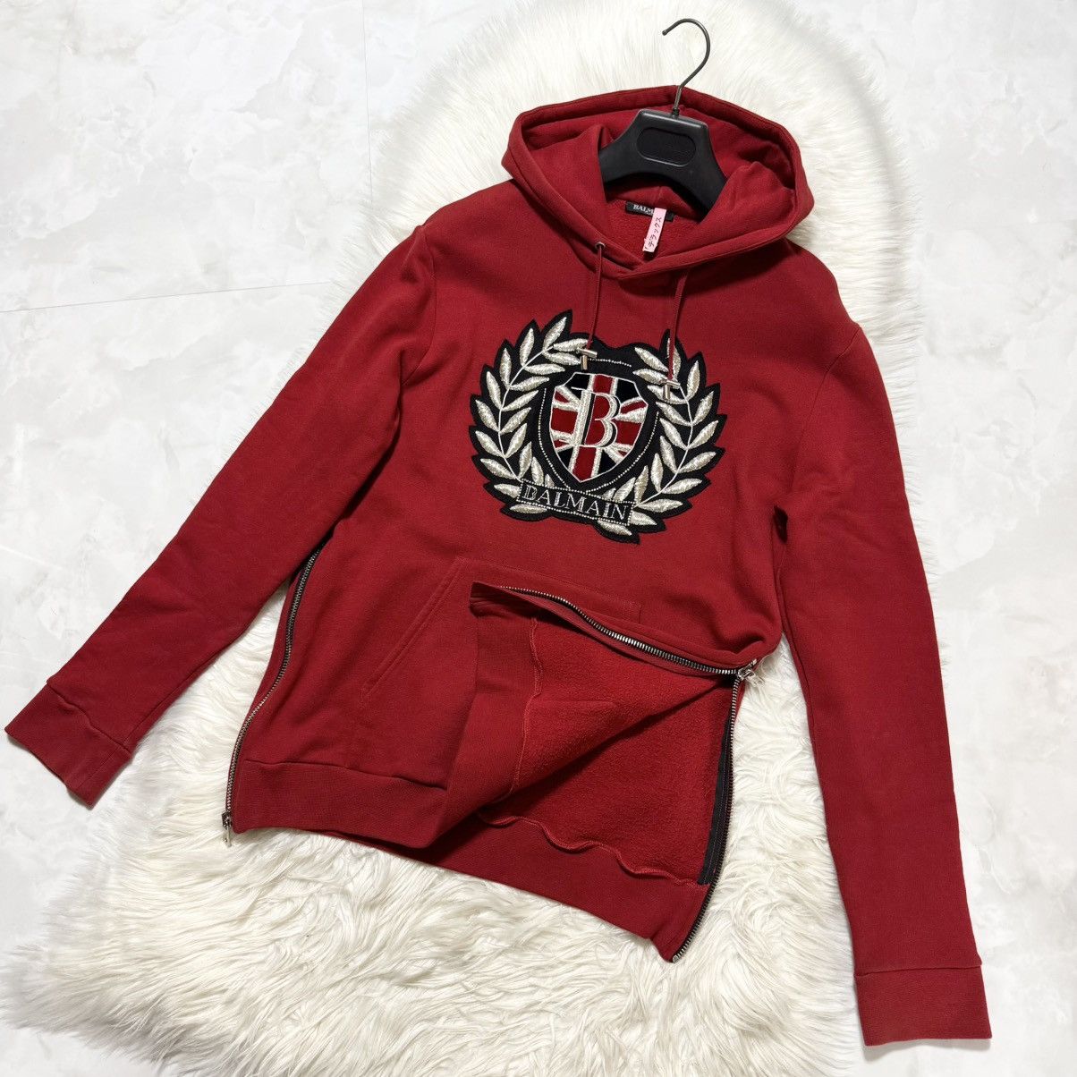 Balmain Balmain Homme Emblem Side Zip Hoodie Pullover Size US L / EU 52-54 / 3 - 5 Thumbnail
