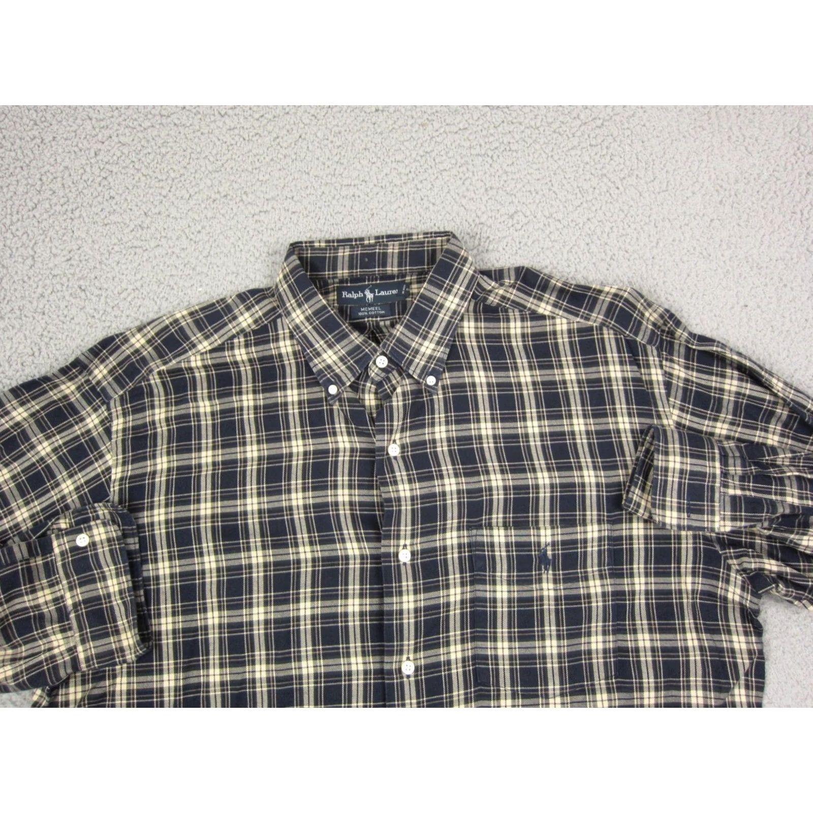 Ralph Lauren VINTAGE Ralph Lauren Shirt Adult Large L Blue Brown Pony McMeel Mens Rugby 90s Classic Retro Size US L / EU 52-54 / 3 - 2 Thumbnail