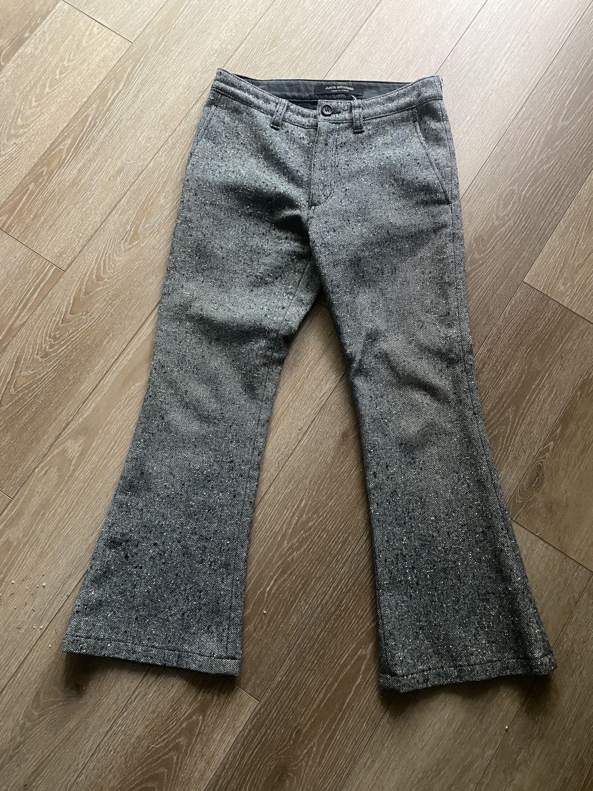 Comme des Garcons × Junya Watanabe Junya Watanabe 00s grey flared wool trousers Size US 30 / EU 46 - 1 Thumbnail