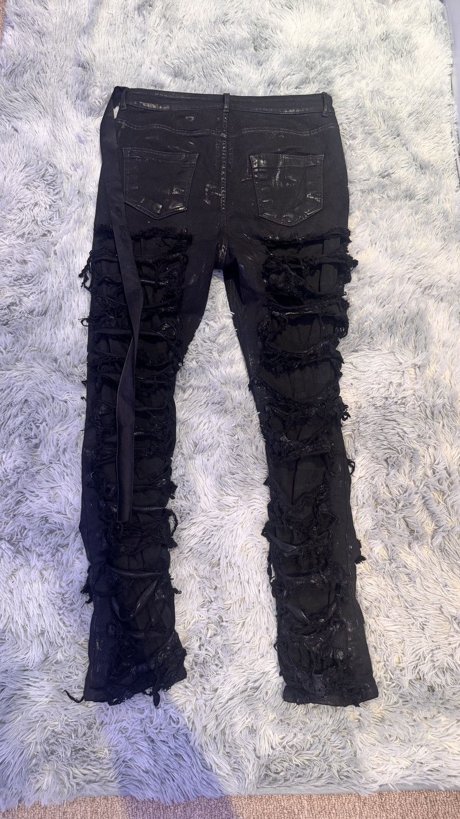 Rick Owens Rick Owens Drkshdw Waxed Distressed Detroit Cut Jeans Size US 32 / EU 48 - 3 Thumbnail
