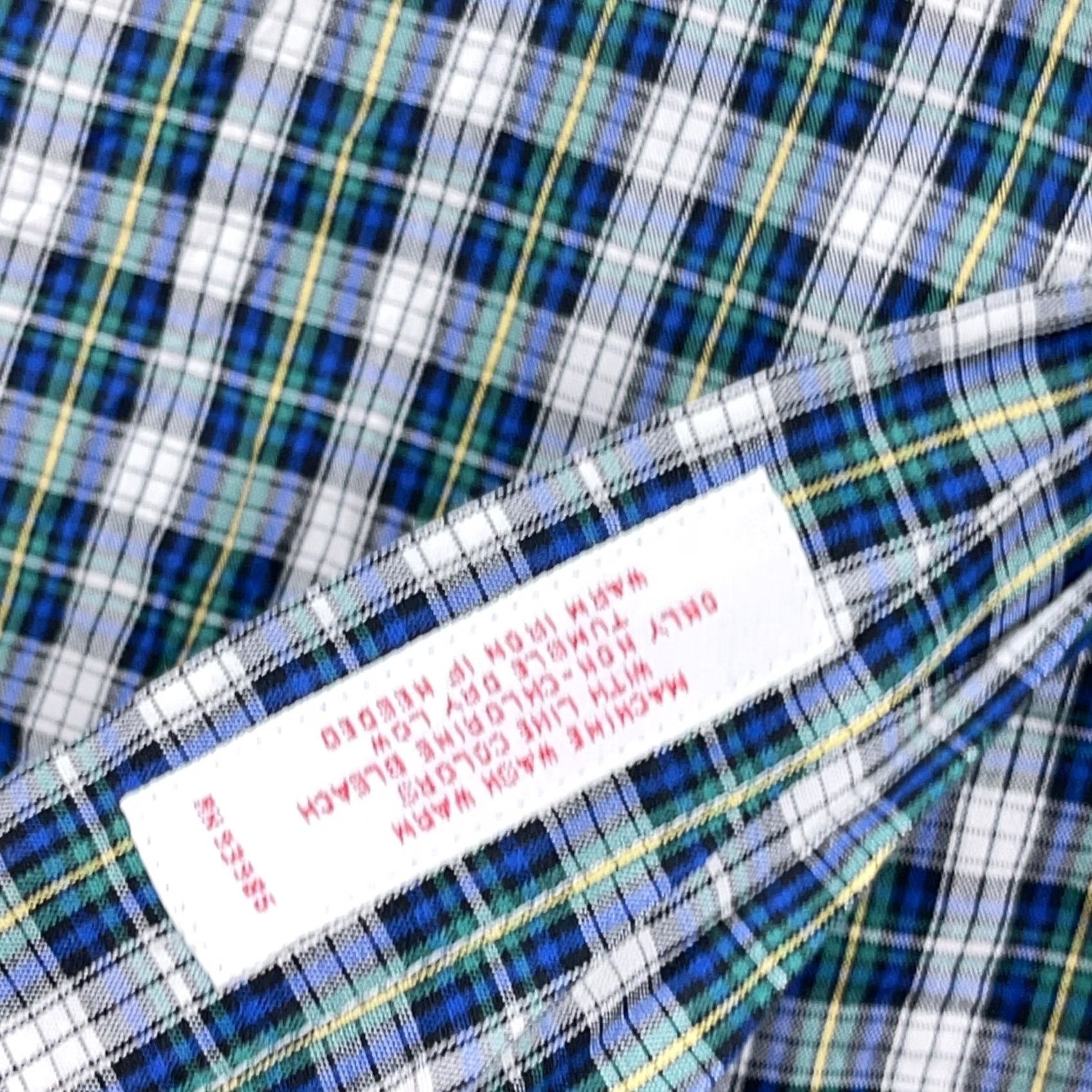 Brooks Brothers Brooks Brothers Shirt Men Medium Green Blue Plaid Button Up Poplin Dress Sheep Size 40R - 5 Thumbnail