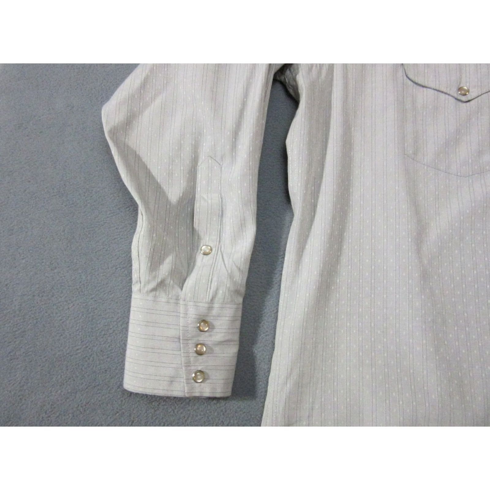 Vintage Panhandle Slim Shirt Mens XL Gray Striped Western Long Sleeve Pearl Snap 17.5 35 Size US XL / EU 56 / 4 - 2 Thumbnail