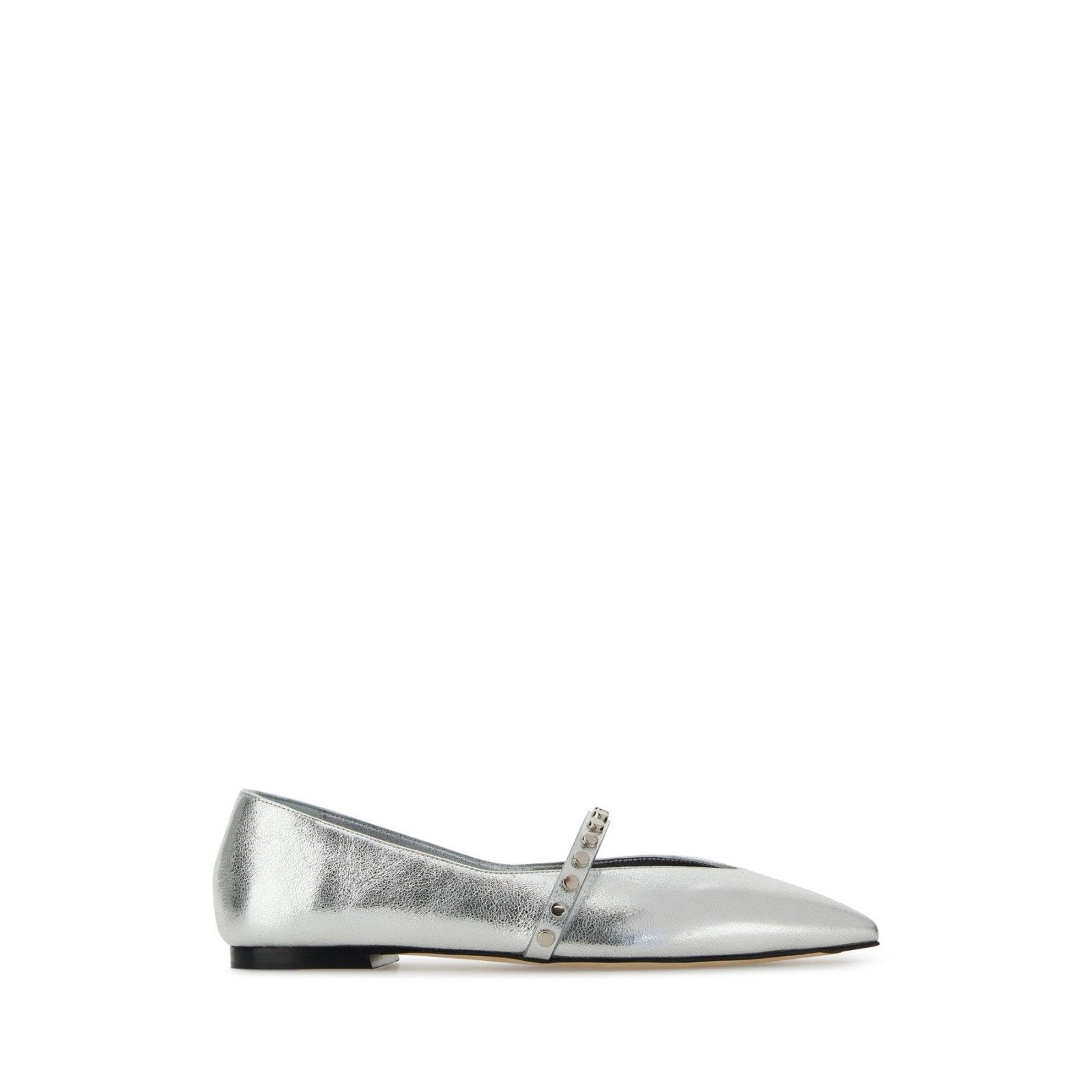 Alexander McQueen ALEXANDER MCQUEEN Stud Silver Leather Ballerina Flats New & Size US 8 / IT 38 - 1 Thumbnail
