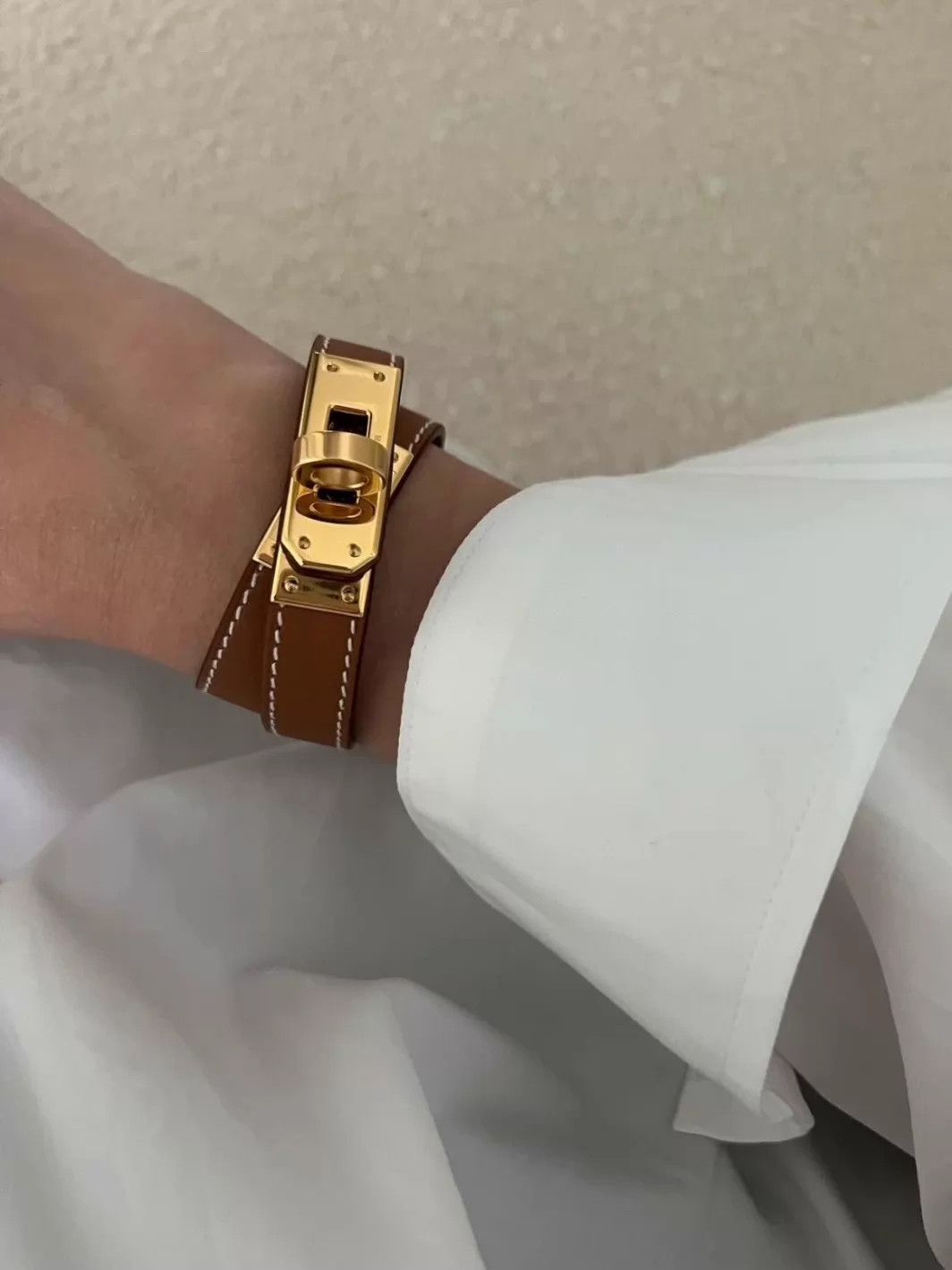 Hermes HERMES Mini Kelly Box Double Ring Bracelet Venezia Red Size ONE SIZE - 2 Thumbnail